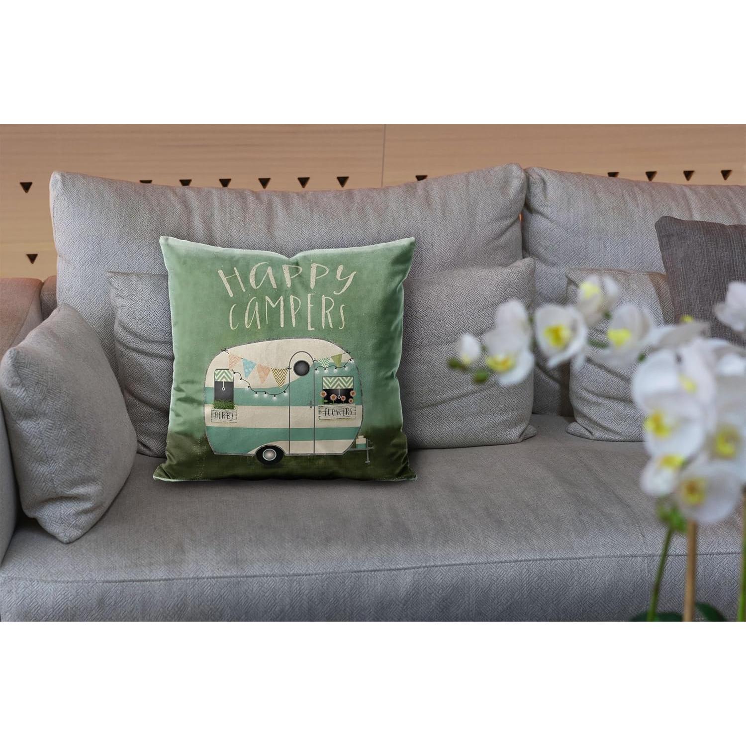 Funda de Almohada Decorativa TopXmai 45x45 cm Caravana Rústica