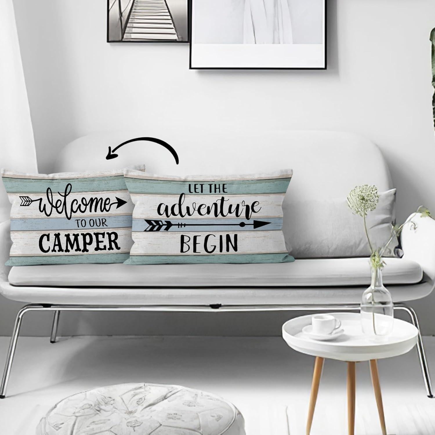 Funda de Almohada Decorativa HIWX 30x50 cm Franela Rústica