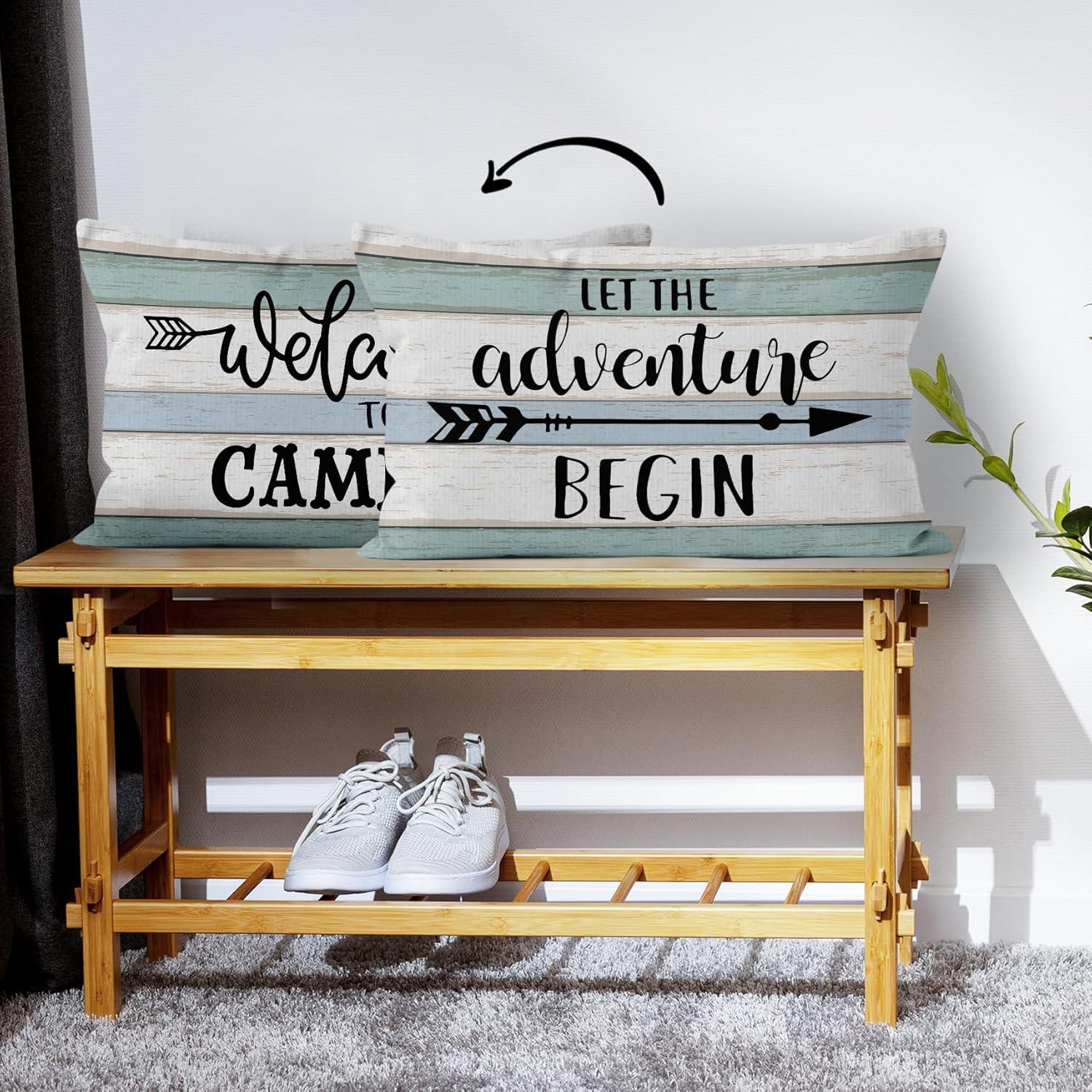 Funda de Almohada Decorativa HIWX 30x50 cm Franela Rústica