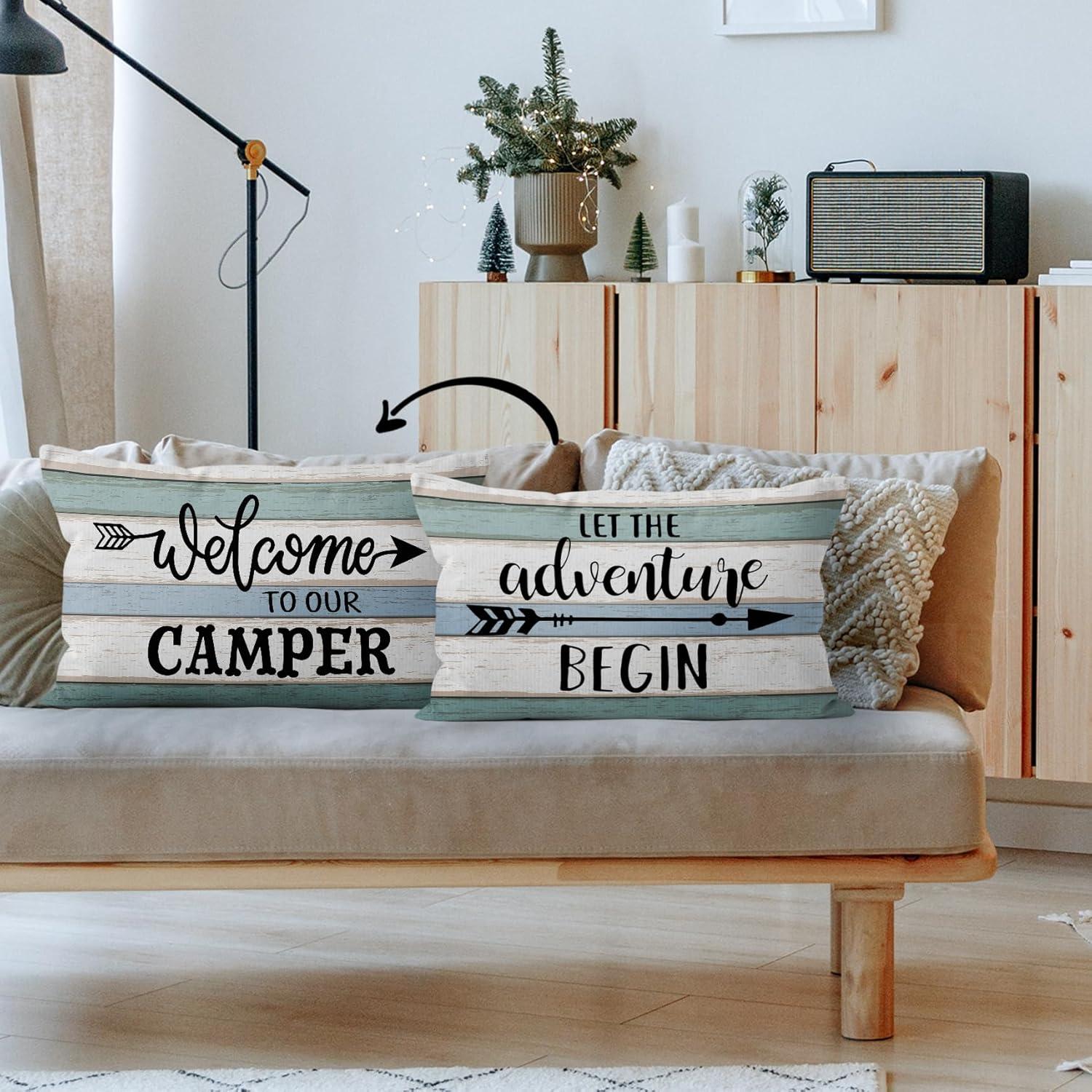 Funda de Almohada Decorativa HIWX 30x50 cm Franela Rústica