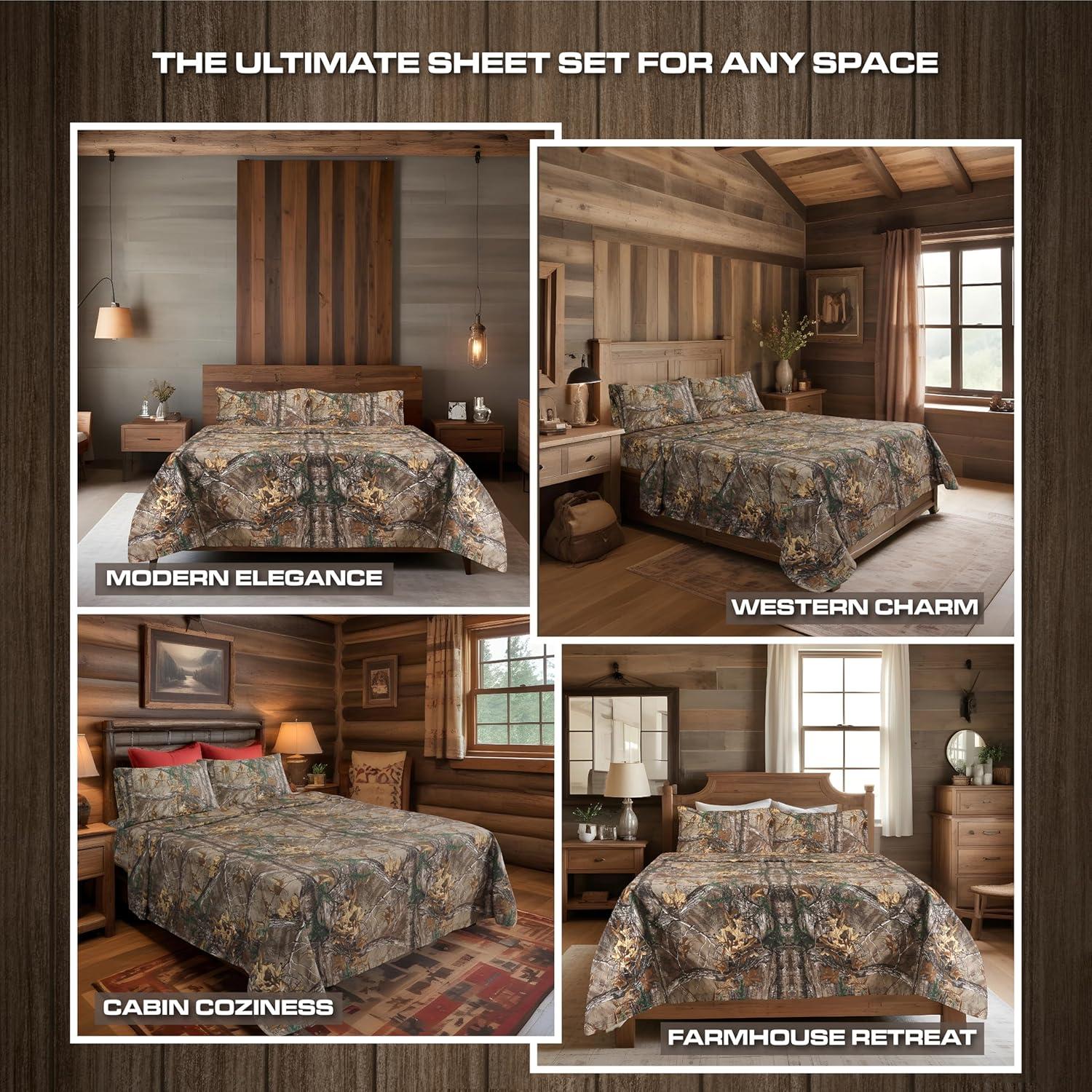 Juego de Sábanas King Boston Linen Camo Polycotton 4 Piezas