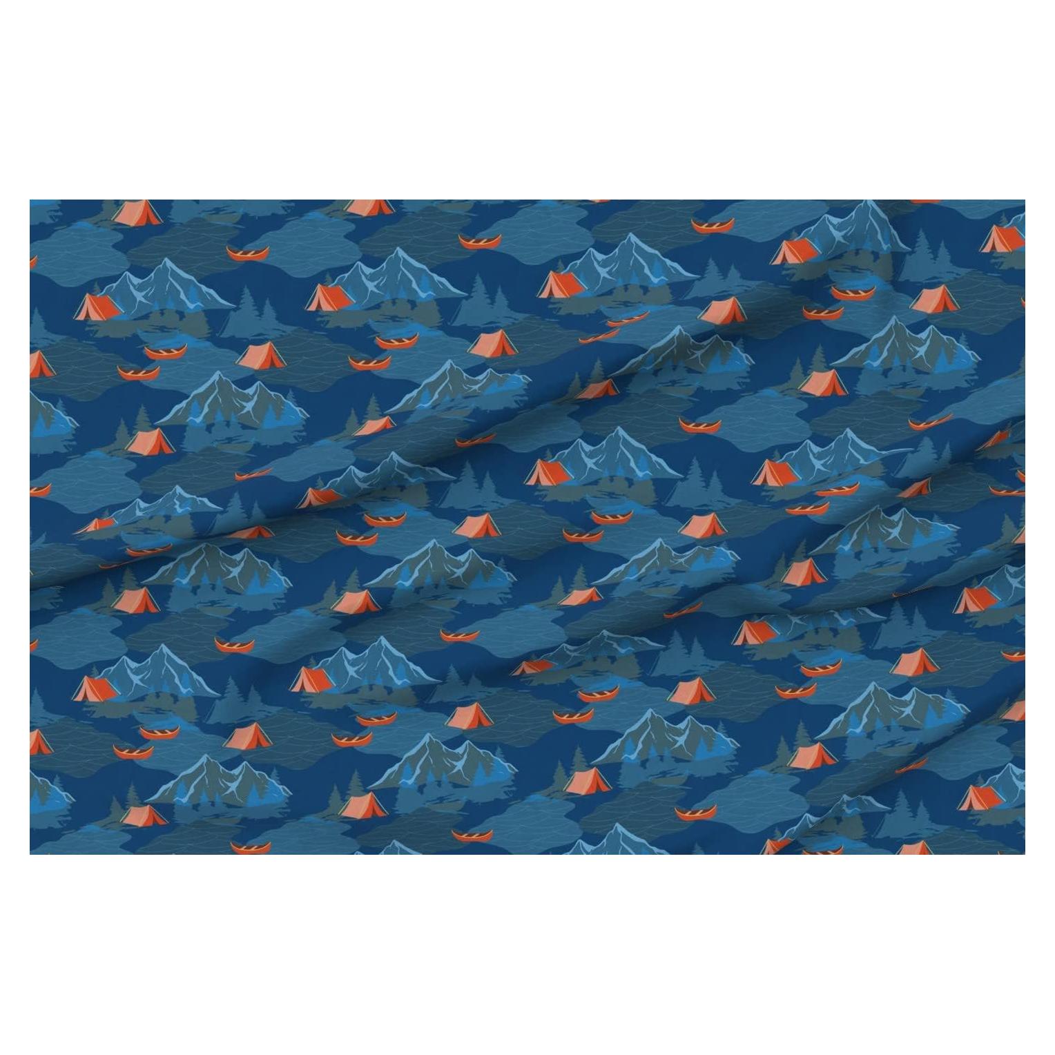 Tela de Algodón Petal Signature Spoonflower - Lago Montañas 107 cm