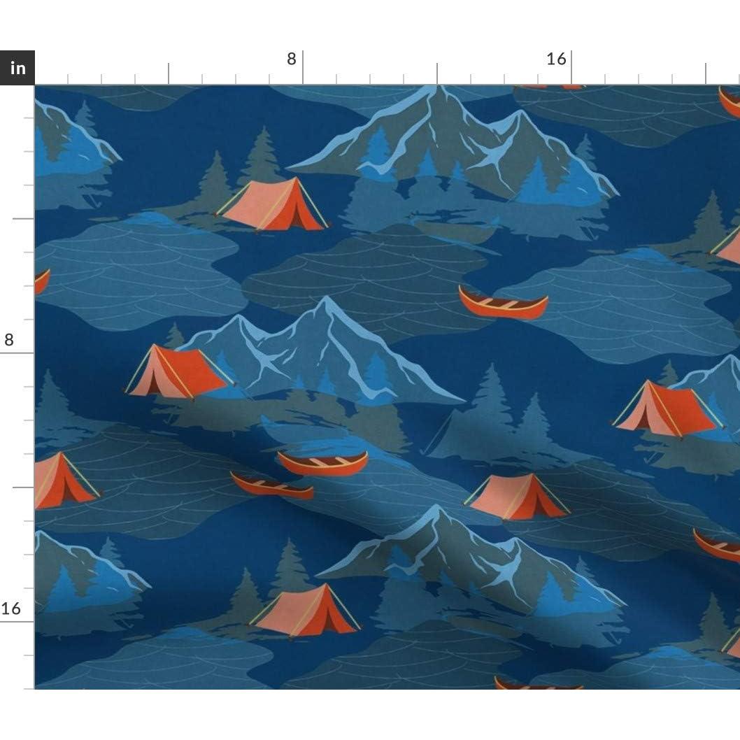 Tela de Algodón Petal Signature Spoonflower - Lago Montañas 107 cm