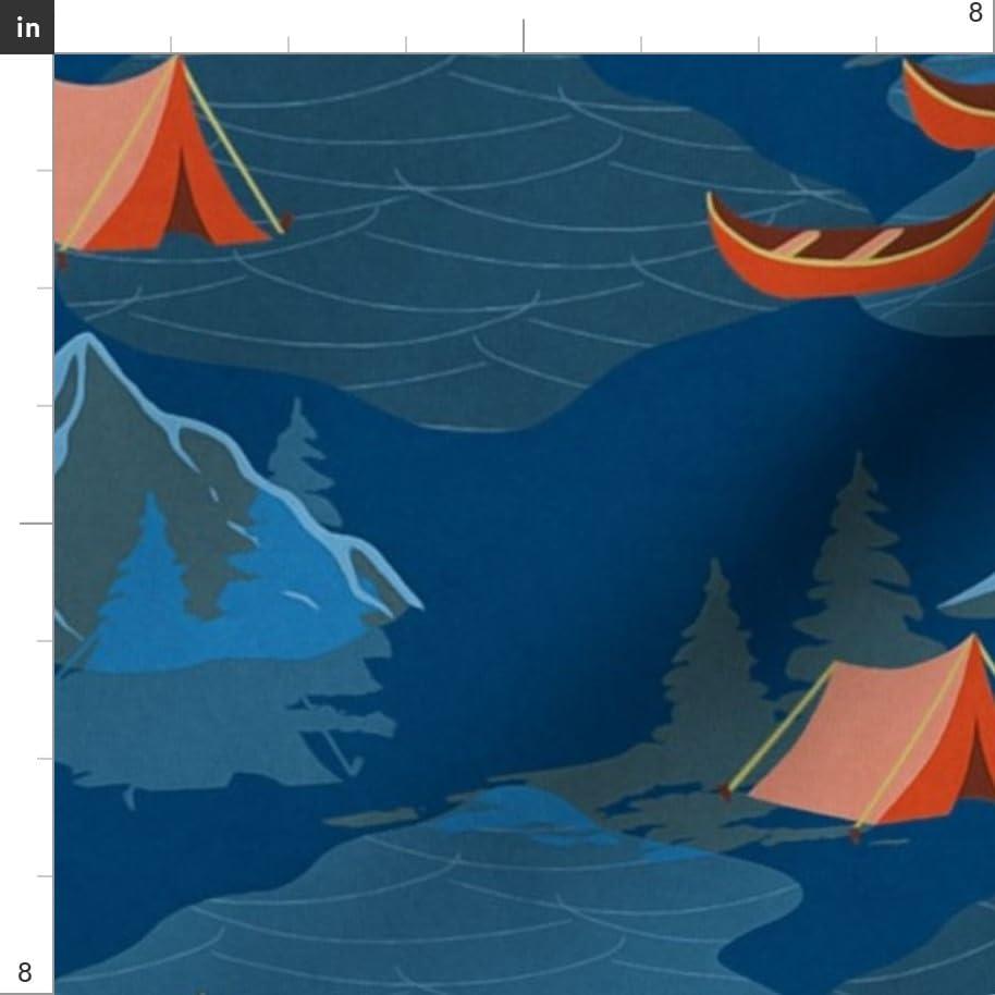 Tela de Algodón Petal Signature Spoonflower - Lago Montañas 107 cm