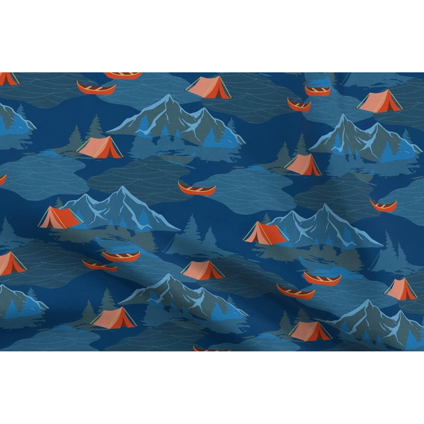 Tela de Algodón Petal Signature Spoonflower - Lago Montañas 107 cm