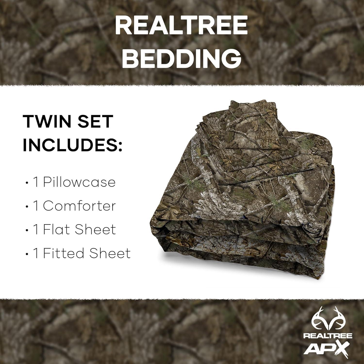 Conjunto de cama Twin Northwest Camo 4 piezas 100% poliéster