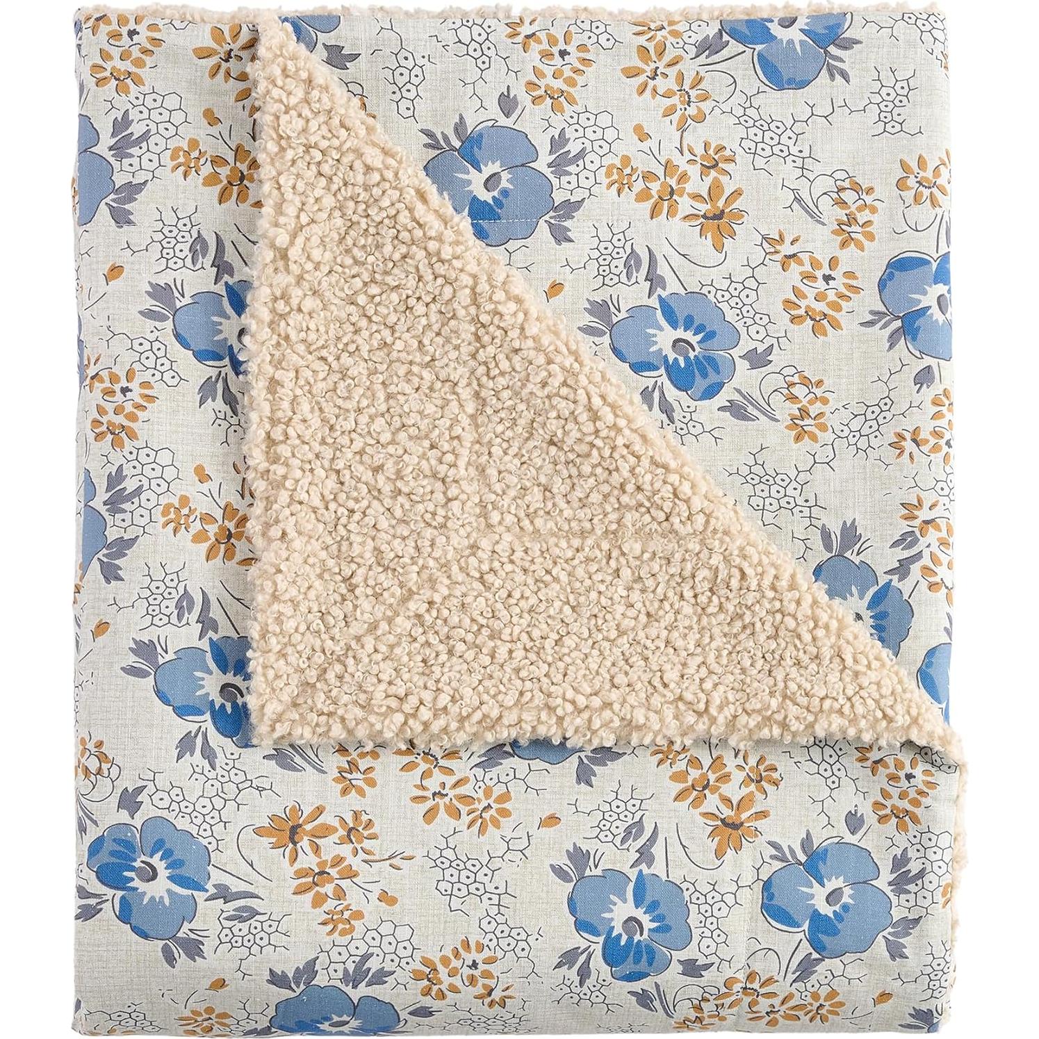 Manta Tasha Polizzi Paseo Road 127x152 cm Floral Azul Amarillo