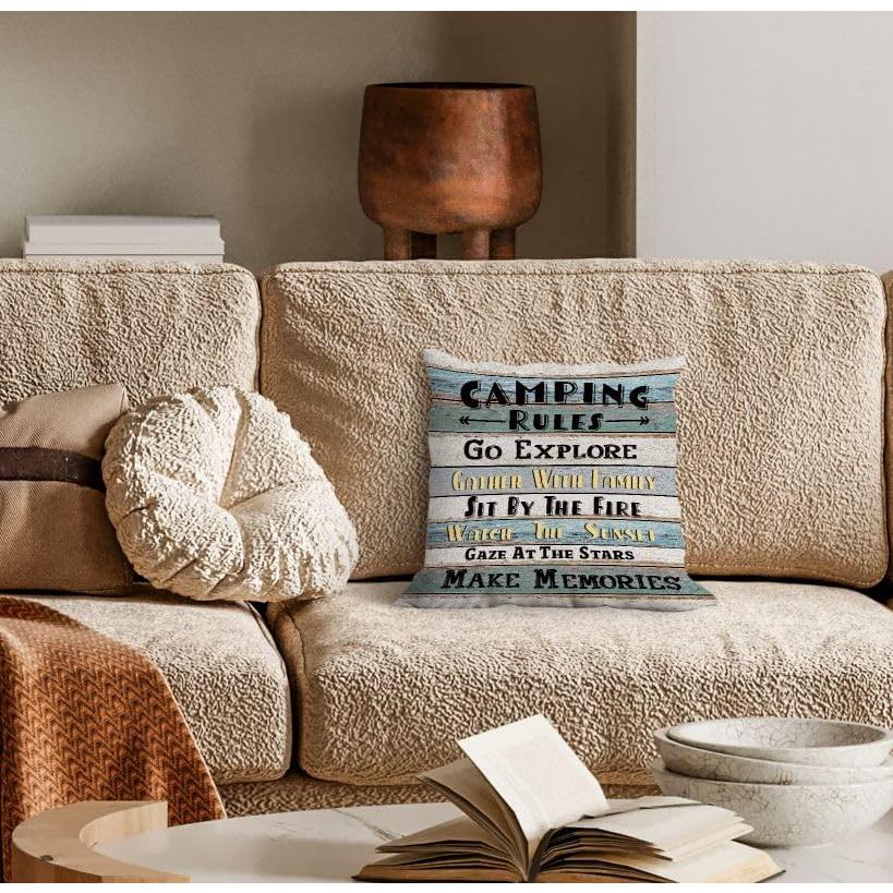 Funda de Cojín Cuadrada Vintage Huester 45.72cm Camping