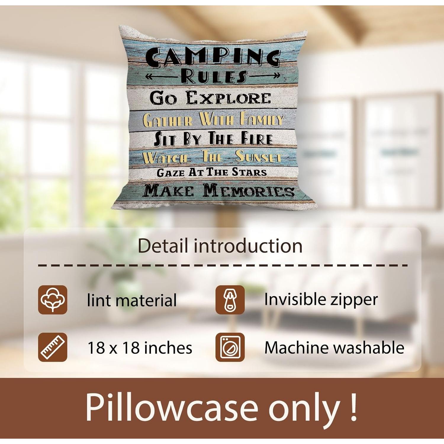 Funda de Cojín Cuadrada Vintage Huester 45.72cm Camping