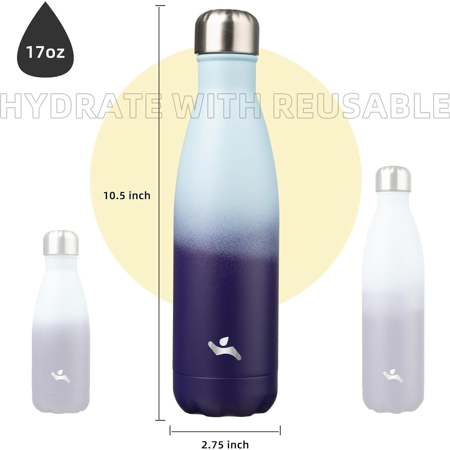 Botella de Agua Aislada Konokyo 500 ml Doble Pared Sueño Oceánico