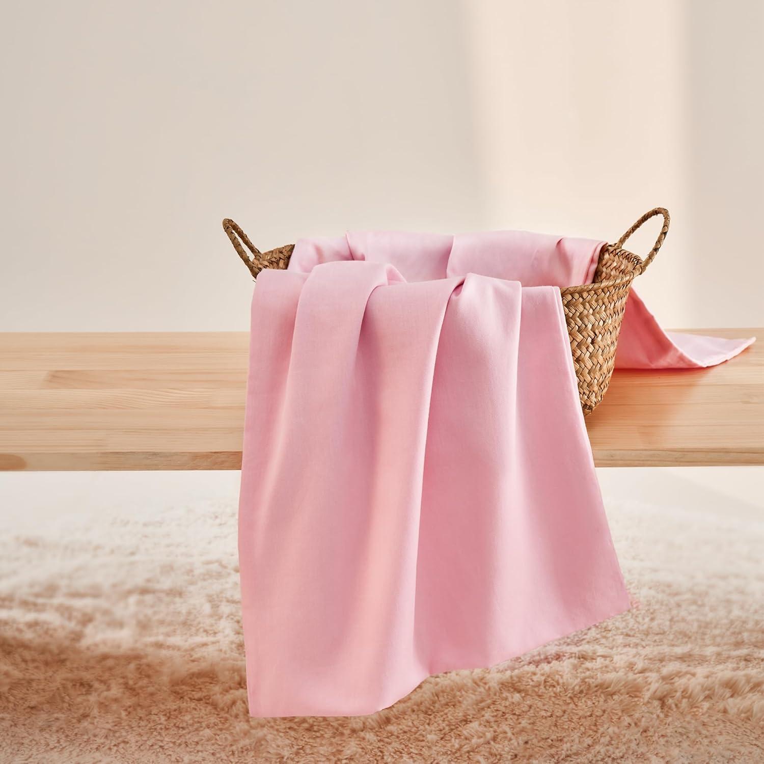 Fundas de Almohada TILLYOU para Niños 100% Algodón Rosa Claro - Paquete de 2