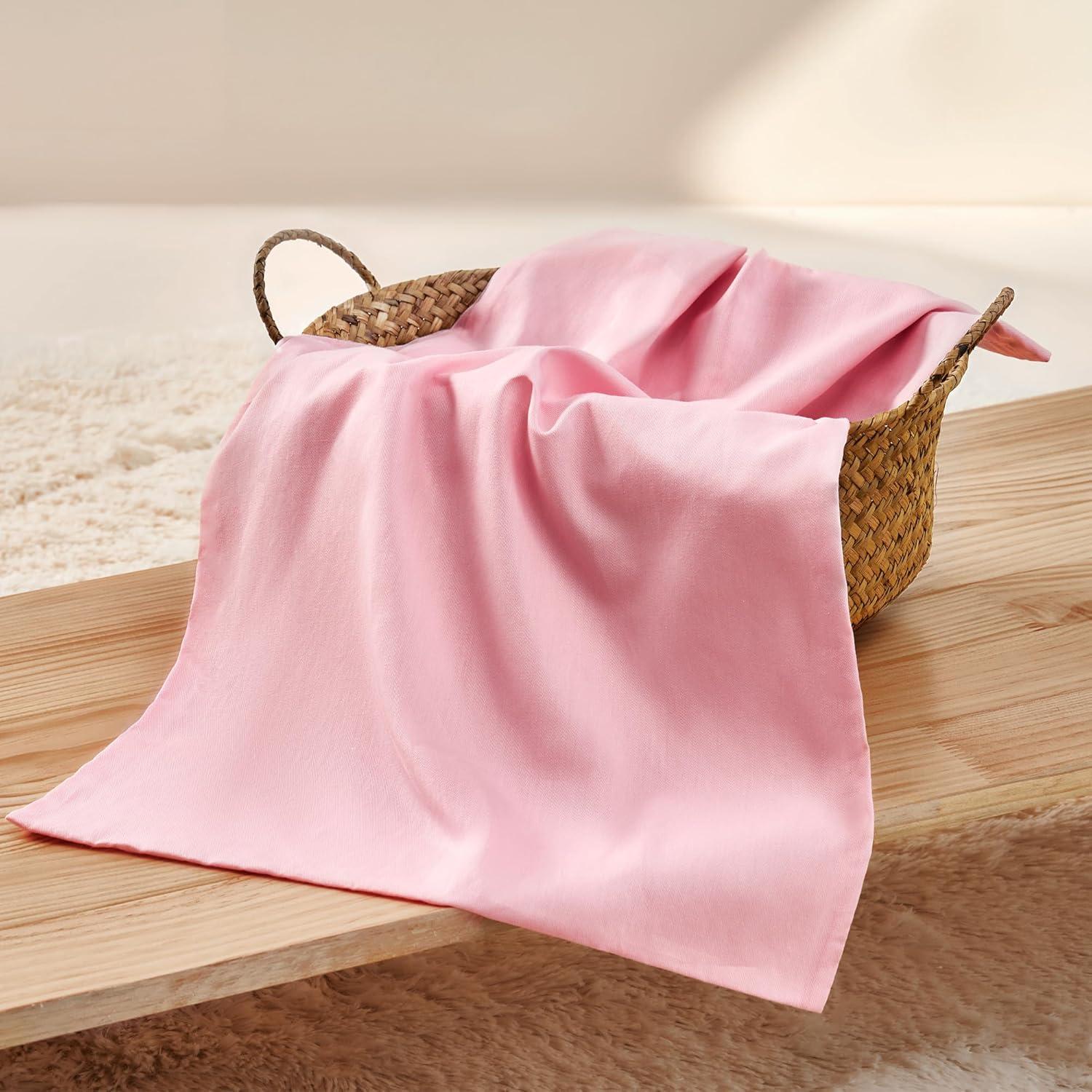 Fundas de Almohada TILLYOU para Niños 100% Algodón Rosa Claro - Paquete de 2