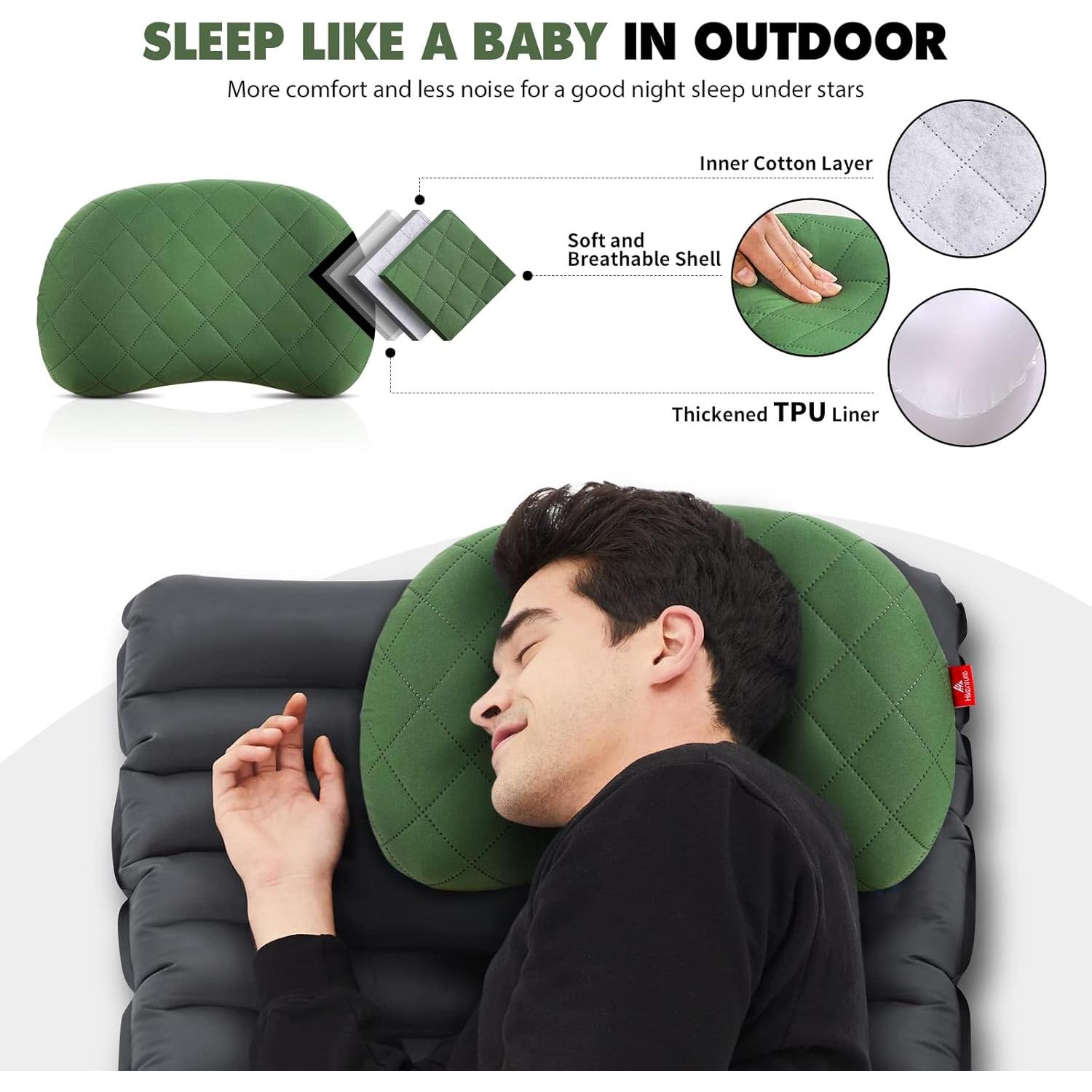 Colchón Inflable Doble Hikenture 200x140 cm + 2 Almohadas