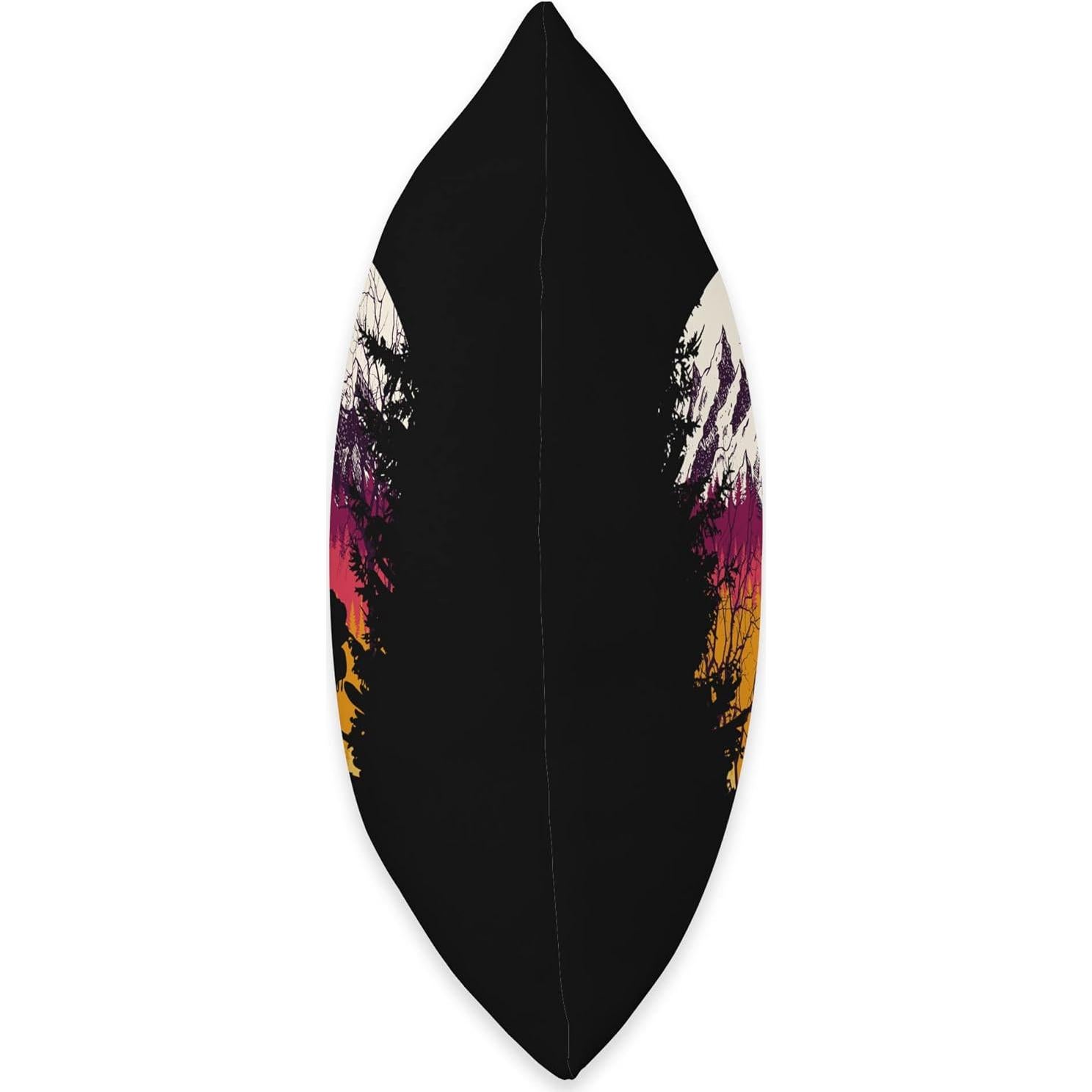 Cojín Cuadrado Retro de Montañas 40.64x40.64 cm Conjunto Excursionistas