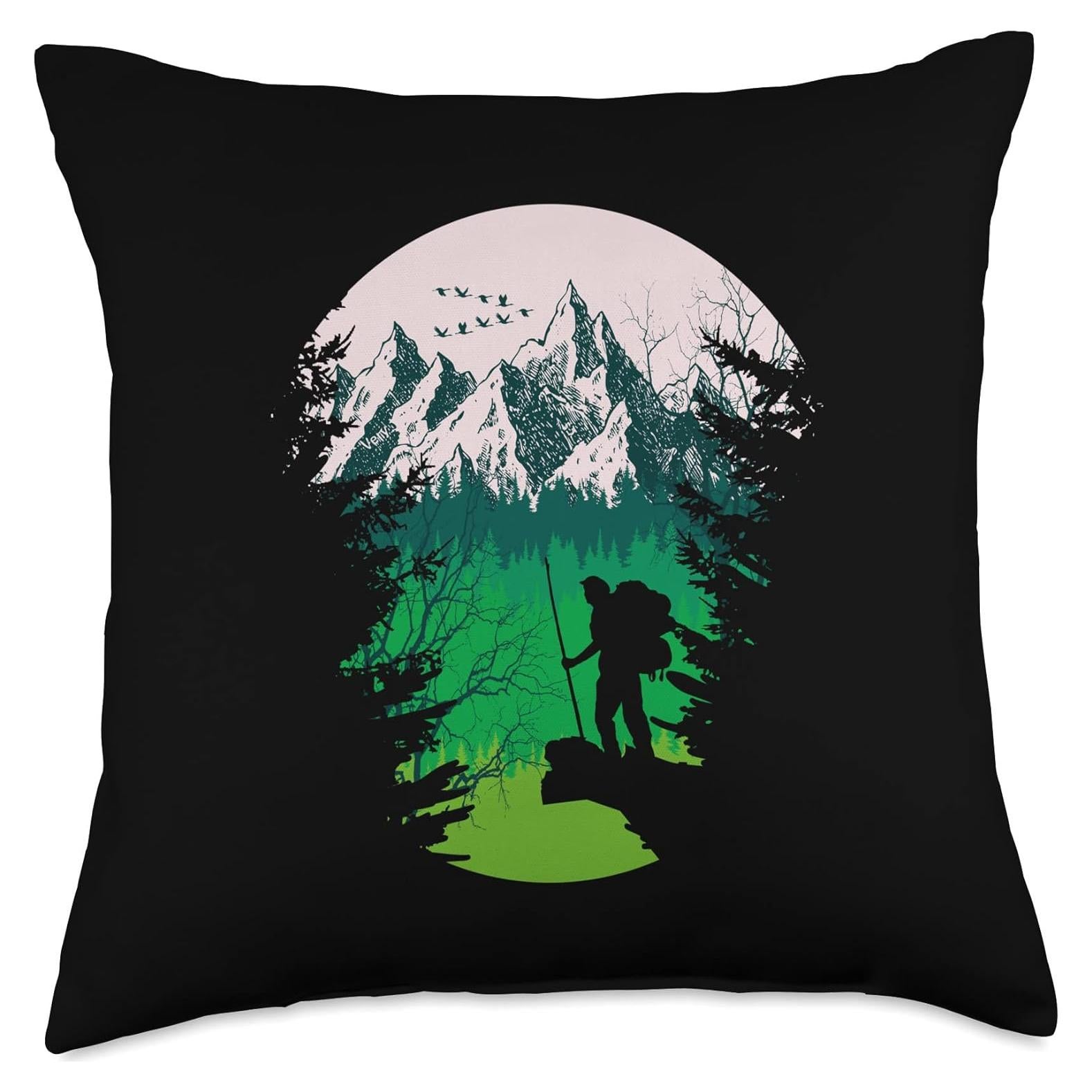 Cojín Retro de Montañas para Camping 45x45 cm Conjunto Trekkeros