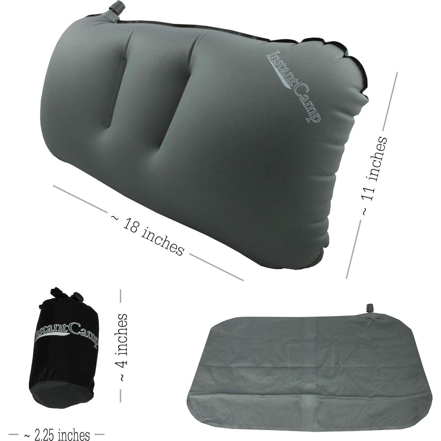 Almohada Inflable Ultraligera InstantCamp Gris 45.7x27.9cm