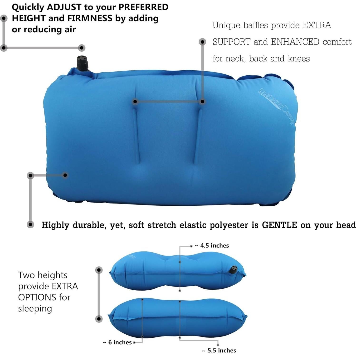 Almohada Inflable Ultraligera InstantCamp Gris 45.7x27.9cm