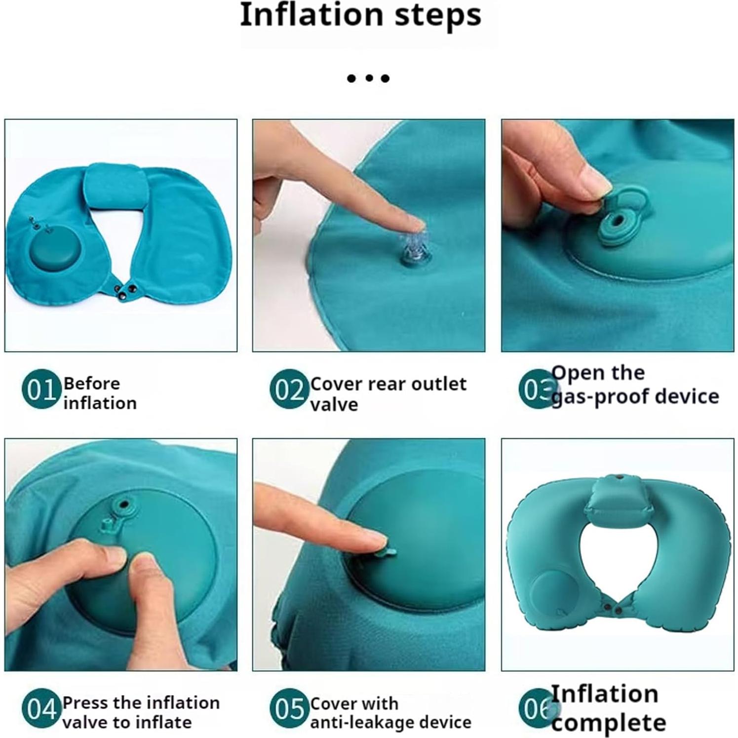 Almohada Inflable Ergonómica Sealjoyous - 2 Piezas para Viaje