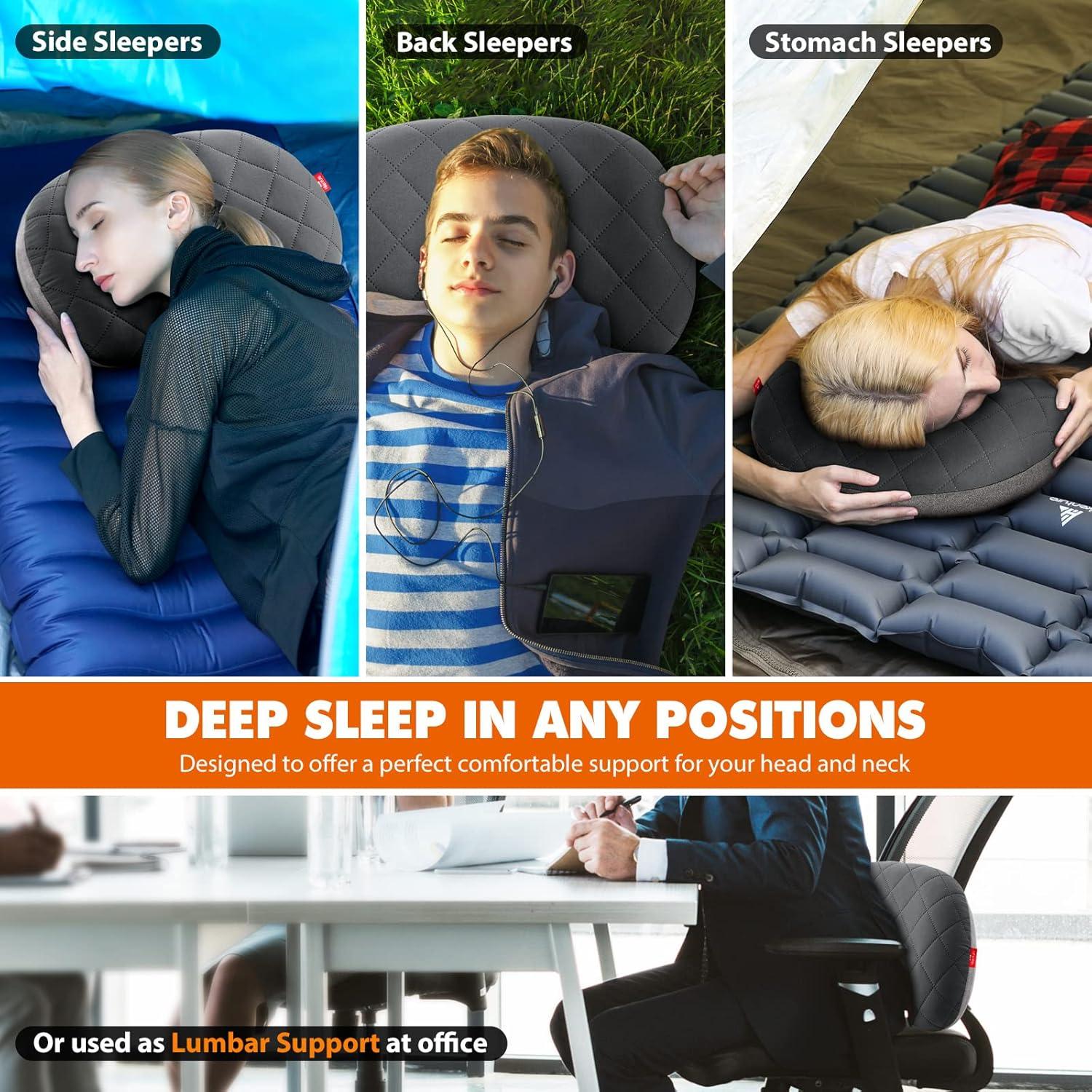 Colchón Inflable Doble Hikenture 200.7x120.6 cm con 2 Almohadas