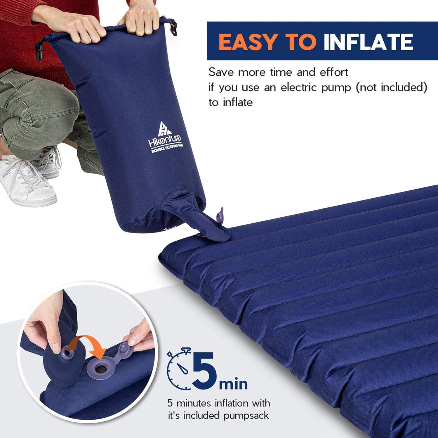 Colchón Inflable Doble Hikenture 200.7x120.6 cm con 2 Almohadas