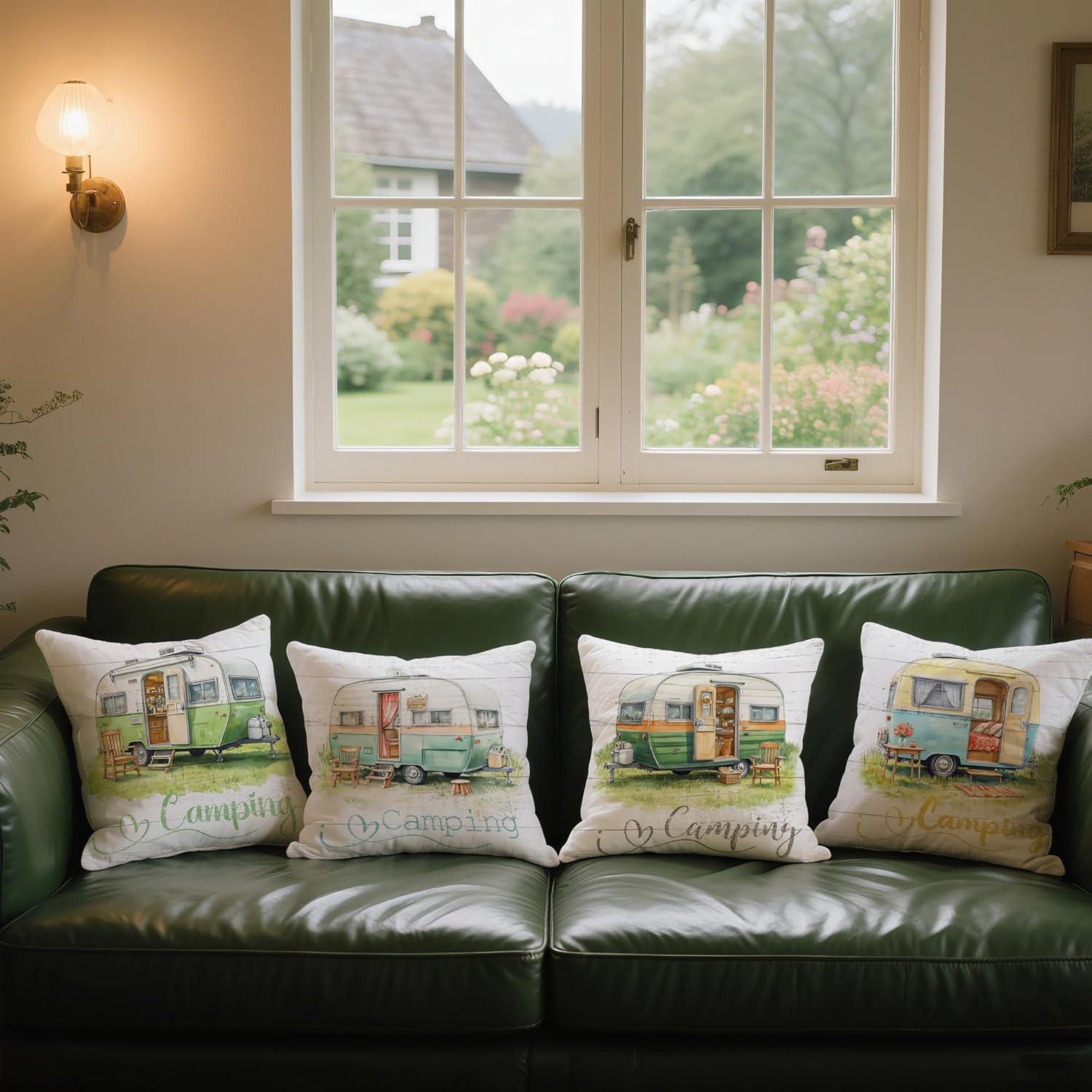 Fundas de Almohada Decorativas Soothirty 45x45 cm Set de 4 Lino