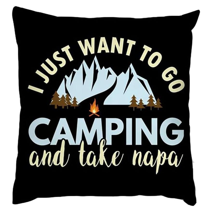 Funda de Cojín Lavable 45x45cm YJQGOL Camping en la Montaña