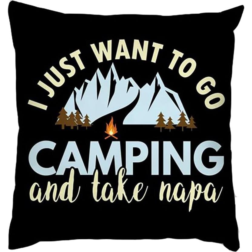 Funda de Cojín Lavable 45x45cm YJQGOL Camping en la Montaña
