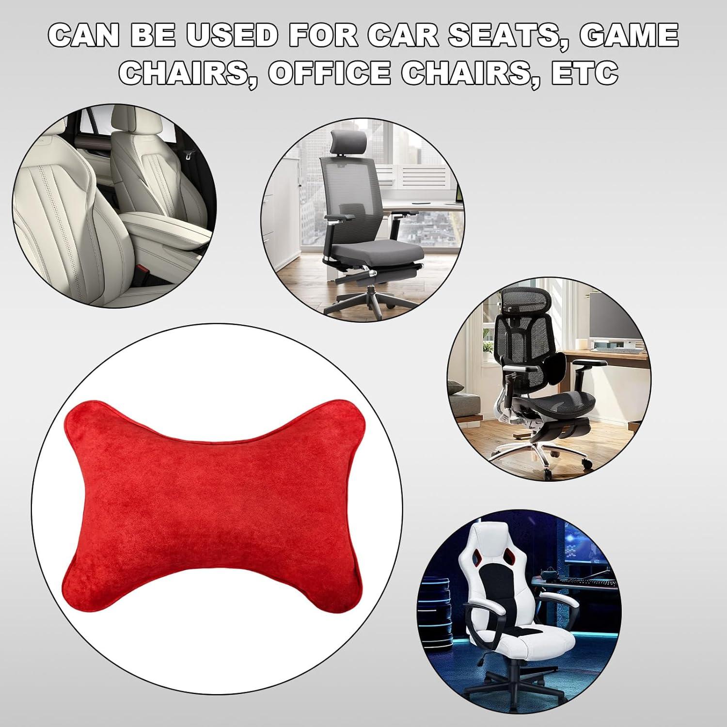 Almohada de Cuello para Auto DXNQ Roja, Suave y Ergonómica