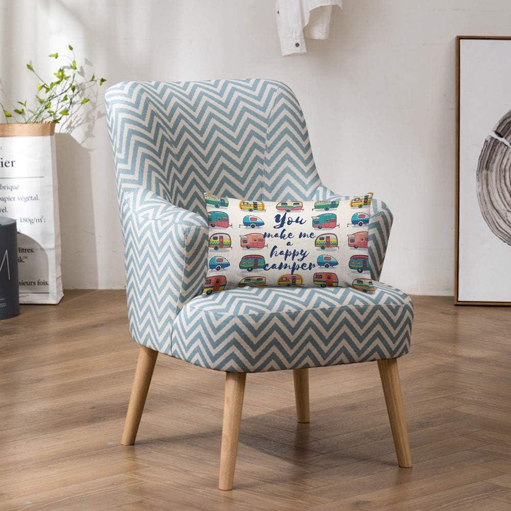 Funda de Cojín HOSNYE Camper Van 30 x 50 cm Lino Decorativa