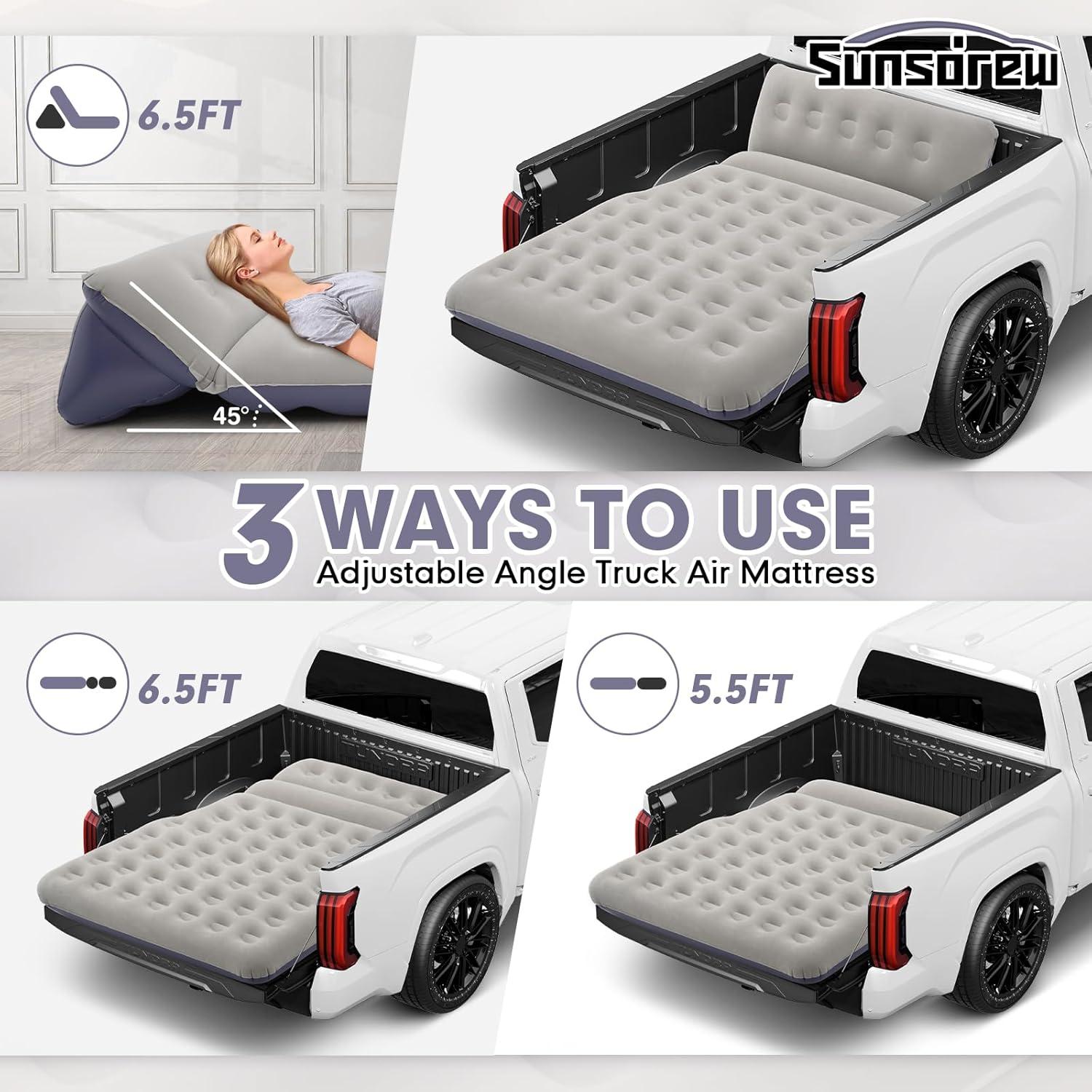 Colchón de Aire Sunsdrew para Camiones 5.5-6.5 pies con Almohada