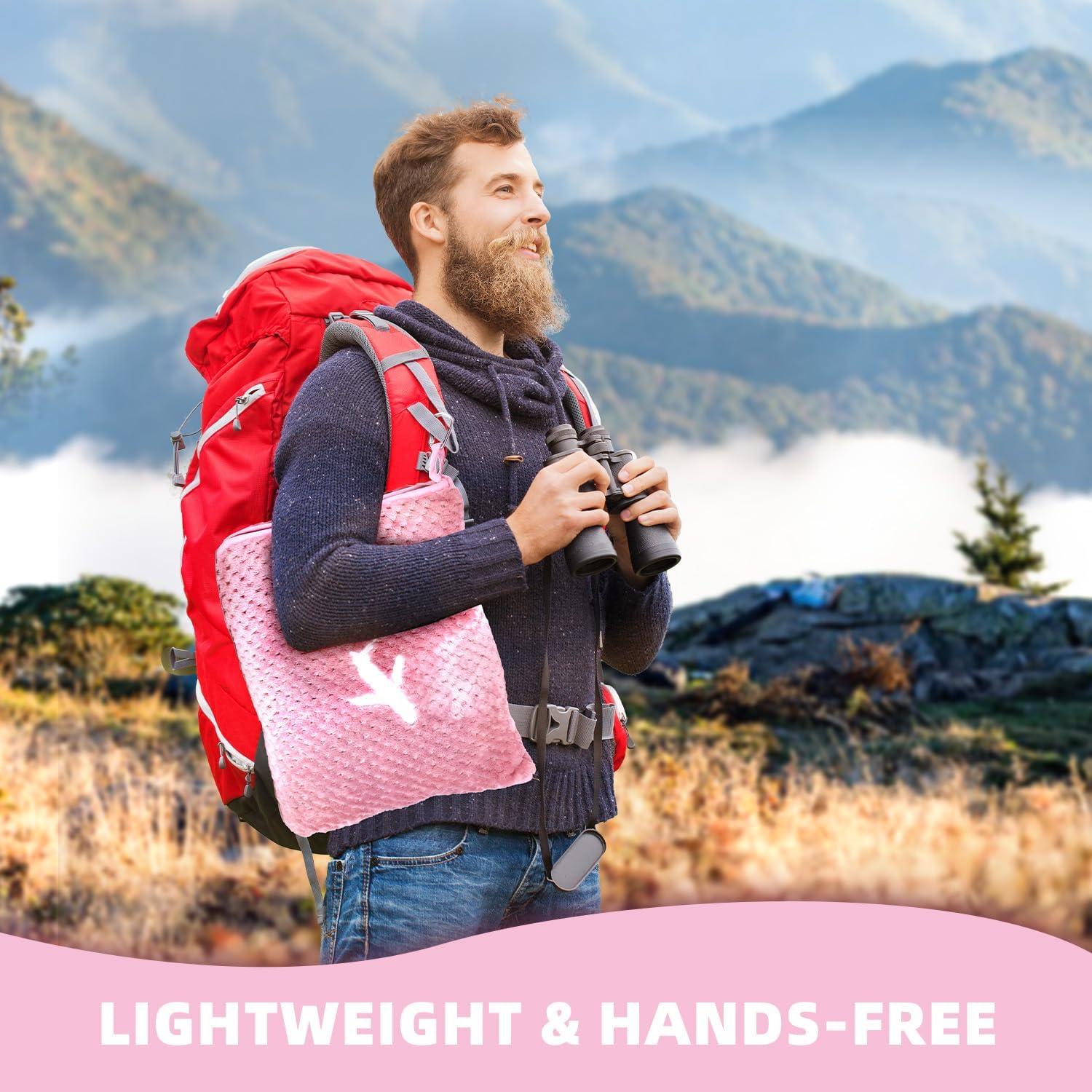 Juego de Manta y Almohada de Viaje Nenolix 350 GSM Rosa