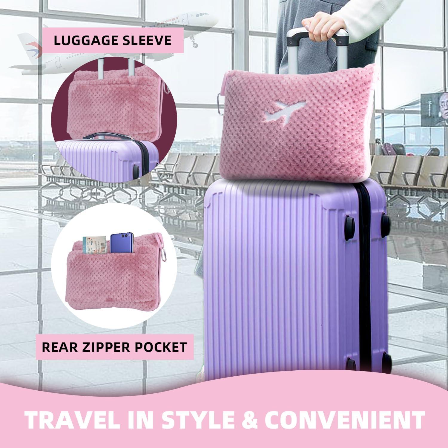 Juego de Manta y Almohada de Viaje Nenolix 350 GSM Rosa