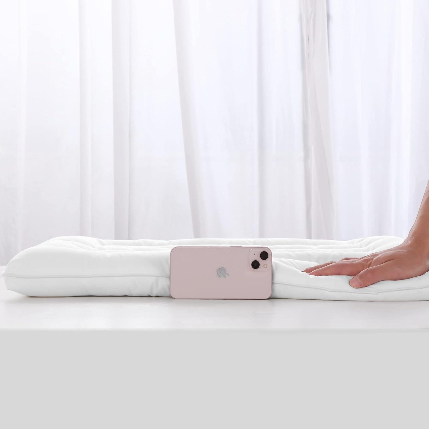 Almohada Ultra Delgada HOMBYS 100% Algodón Estándar 45.72x66.04 cm