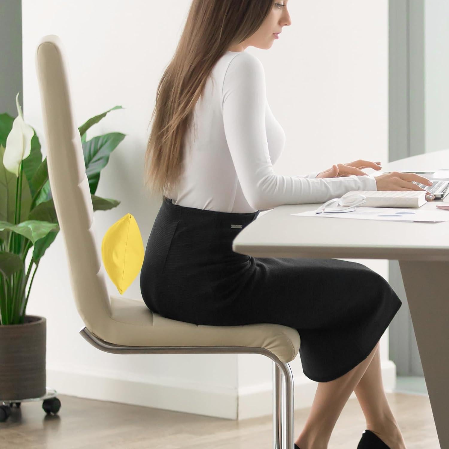 Juego de 2 Almohadas Pequeñas Marrywindix 24x14 cm Amarillo