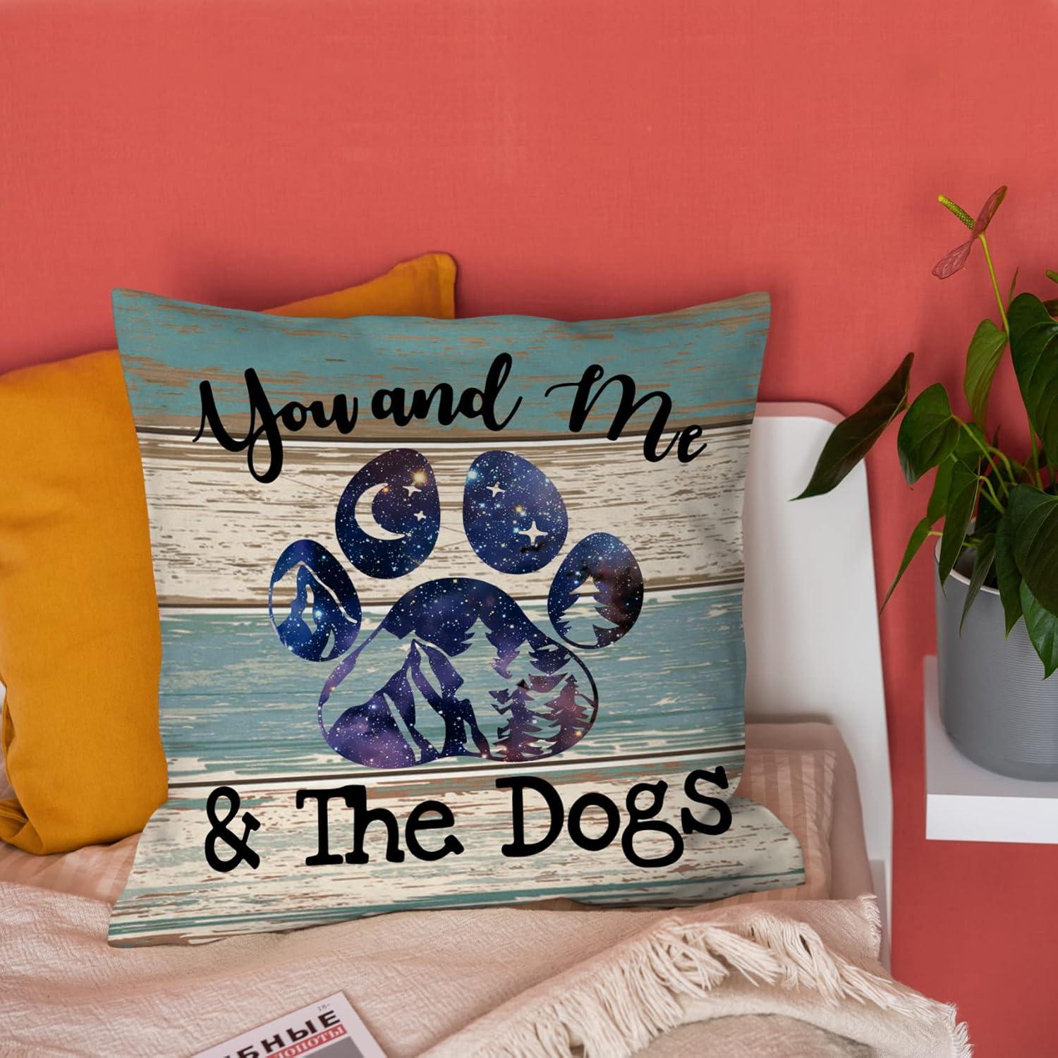 Funda de Almohada Decorativa Burosev Rústica Perro 45x45 cm