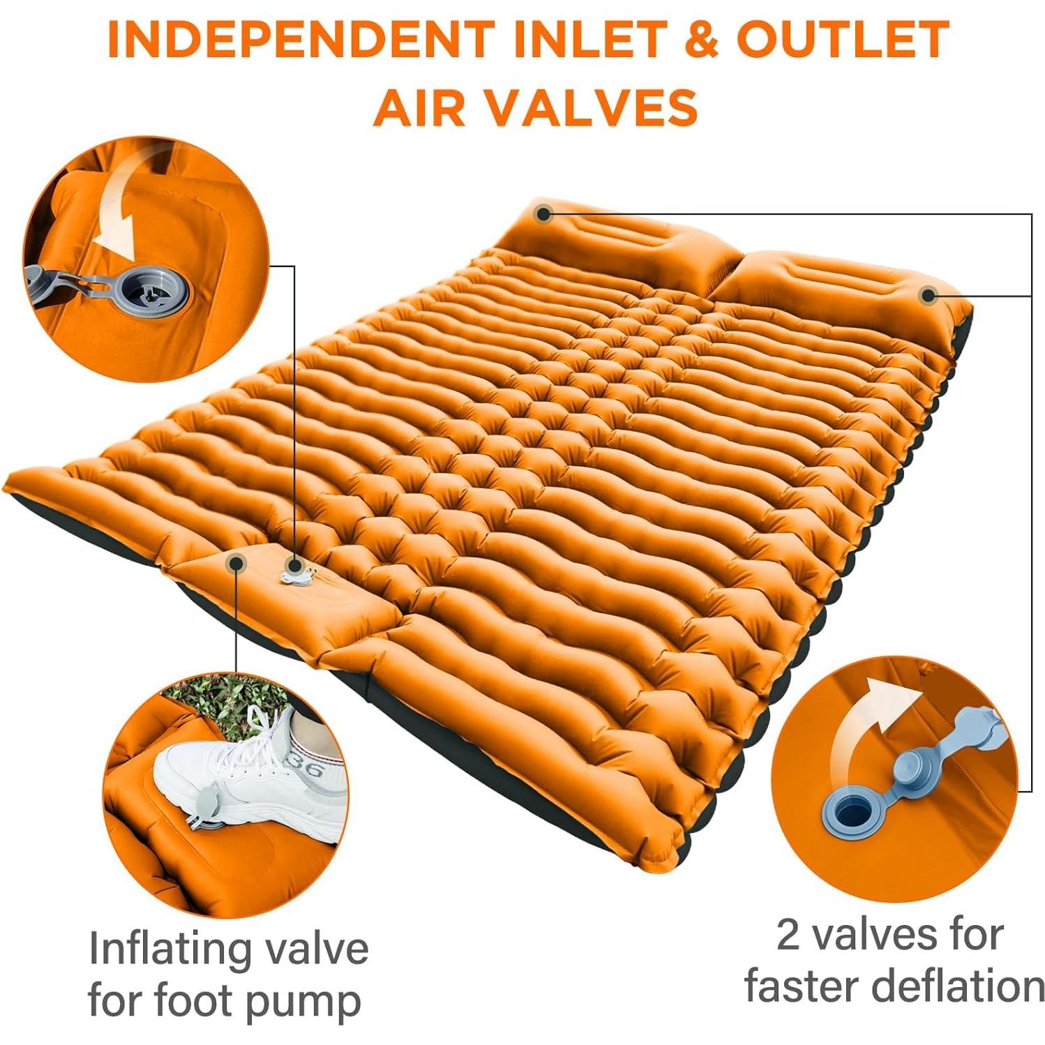 Colchón de Camping Doble Autoinflable Yuzonc 204x136 cm 4"