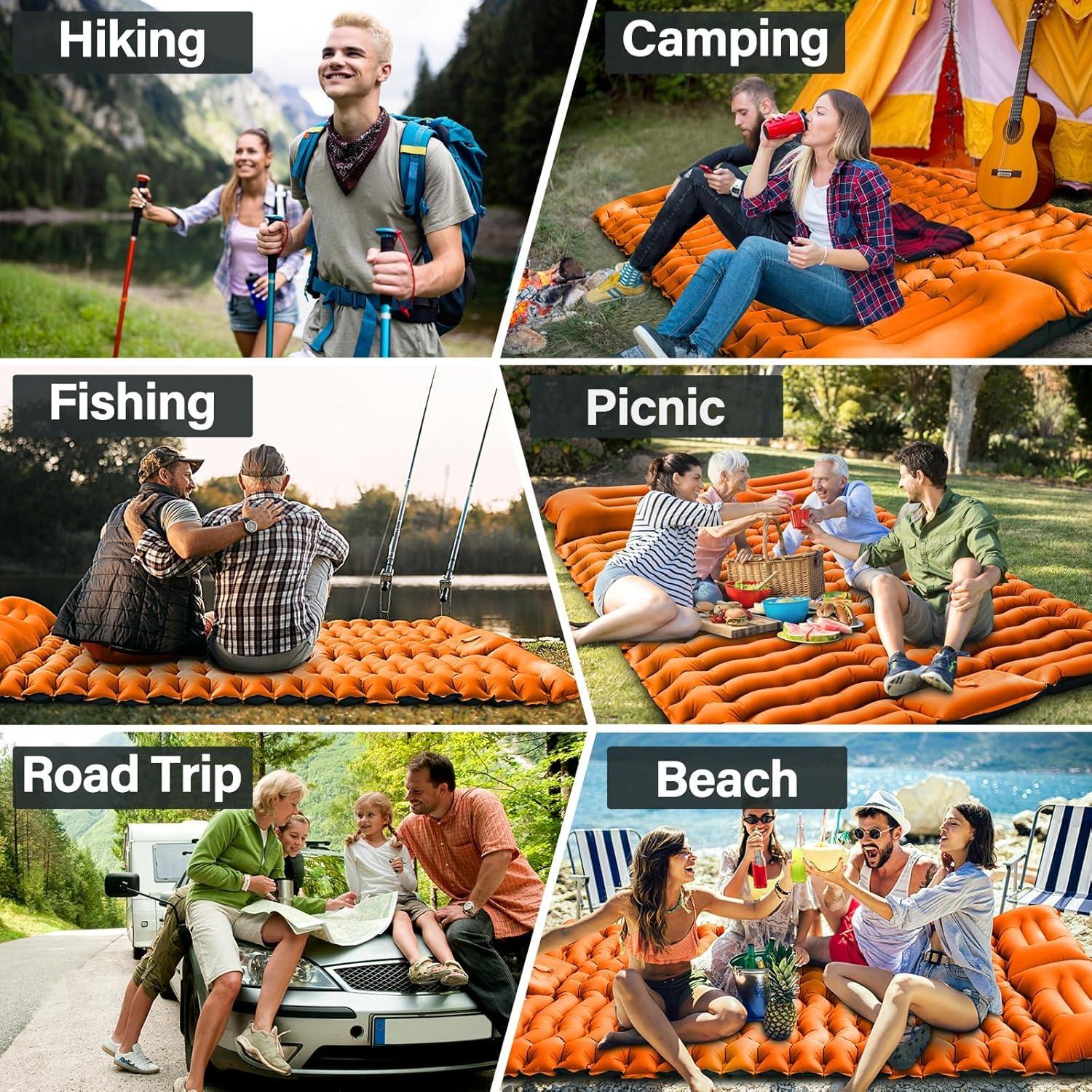 Colchón de Camping Doble Autoinflable Yuzonc 204x136 cm 4"