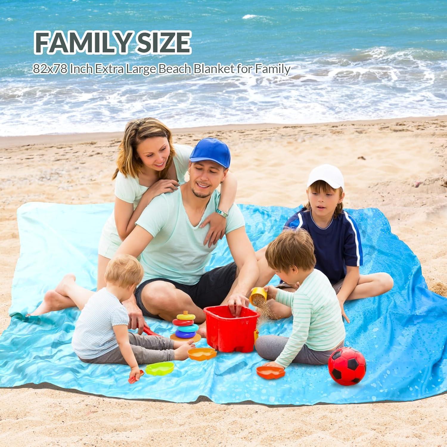 Manta de Playa Thallike Impermeable 200x210 cm con Almohada Inflable