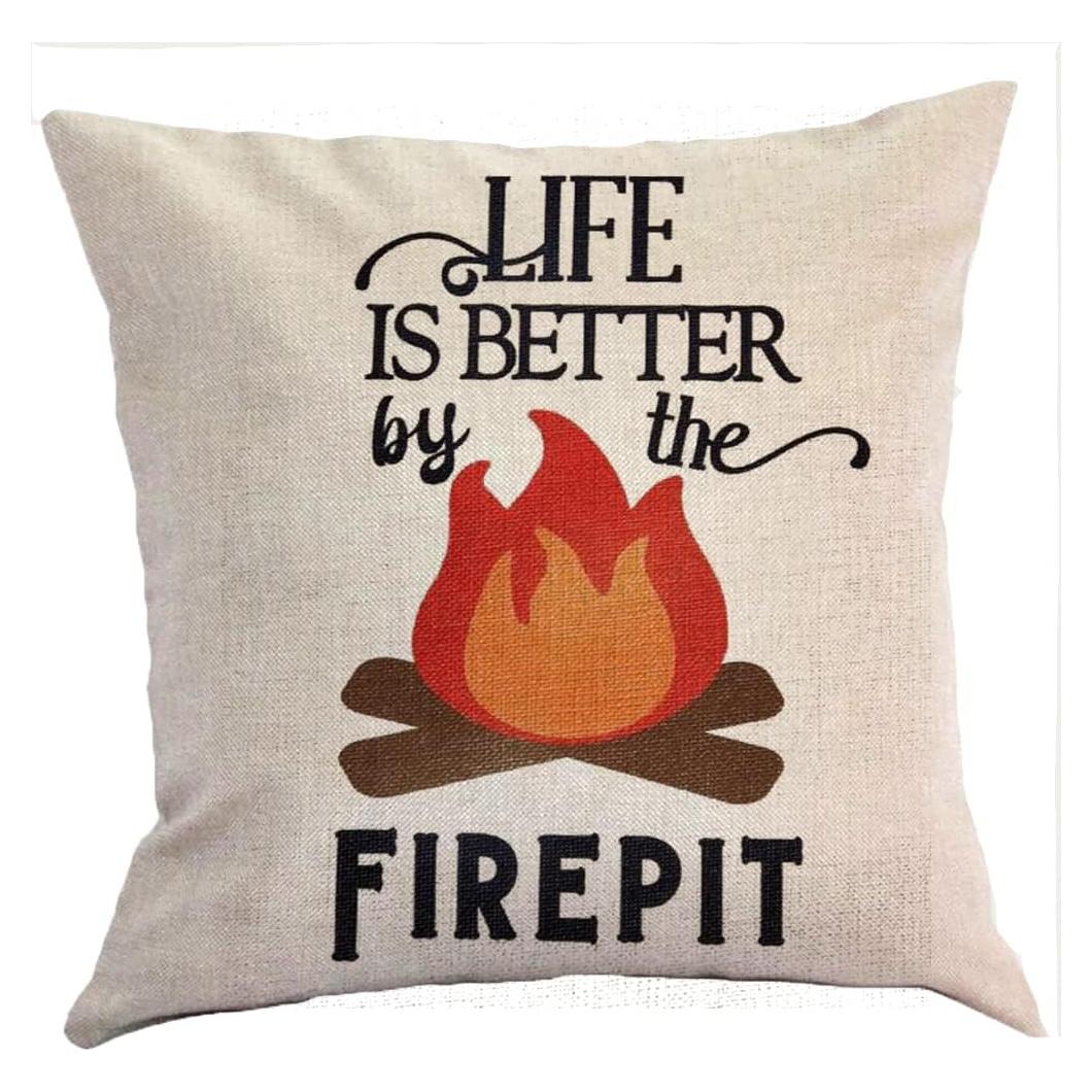 Funda de Almohada Cuadrada FaceYee 45x45cm Lino La Vida es Mejor