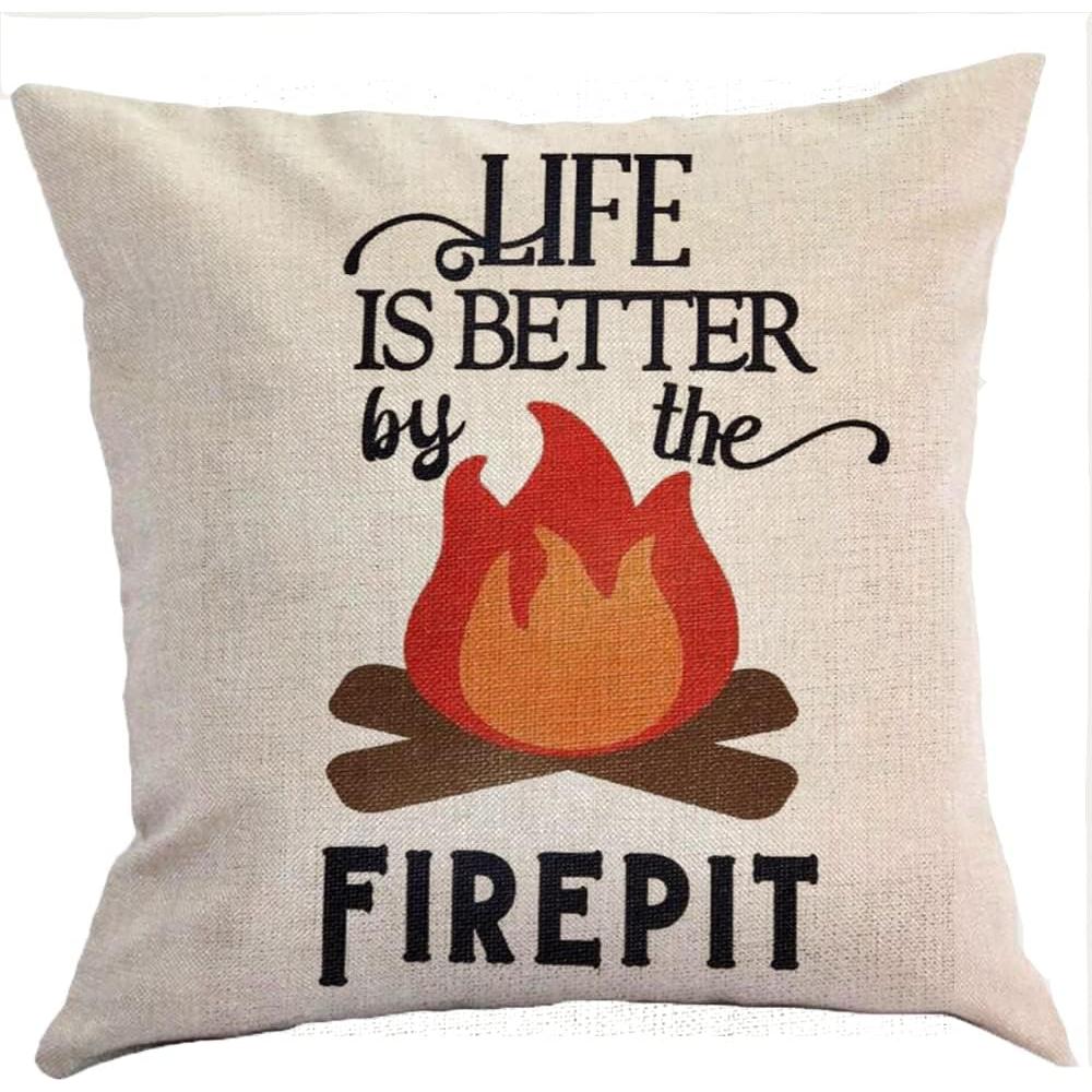 Funda de Almohada Cuadrada FaceYee 45x45cm Lino La Vida es Mejor