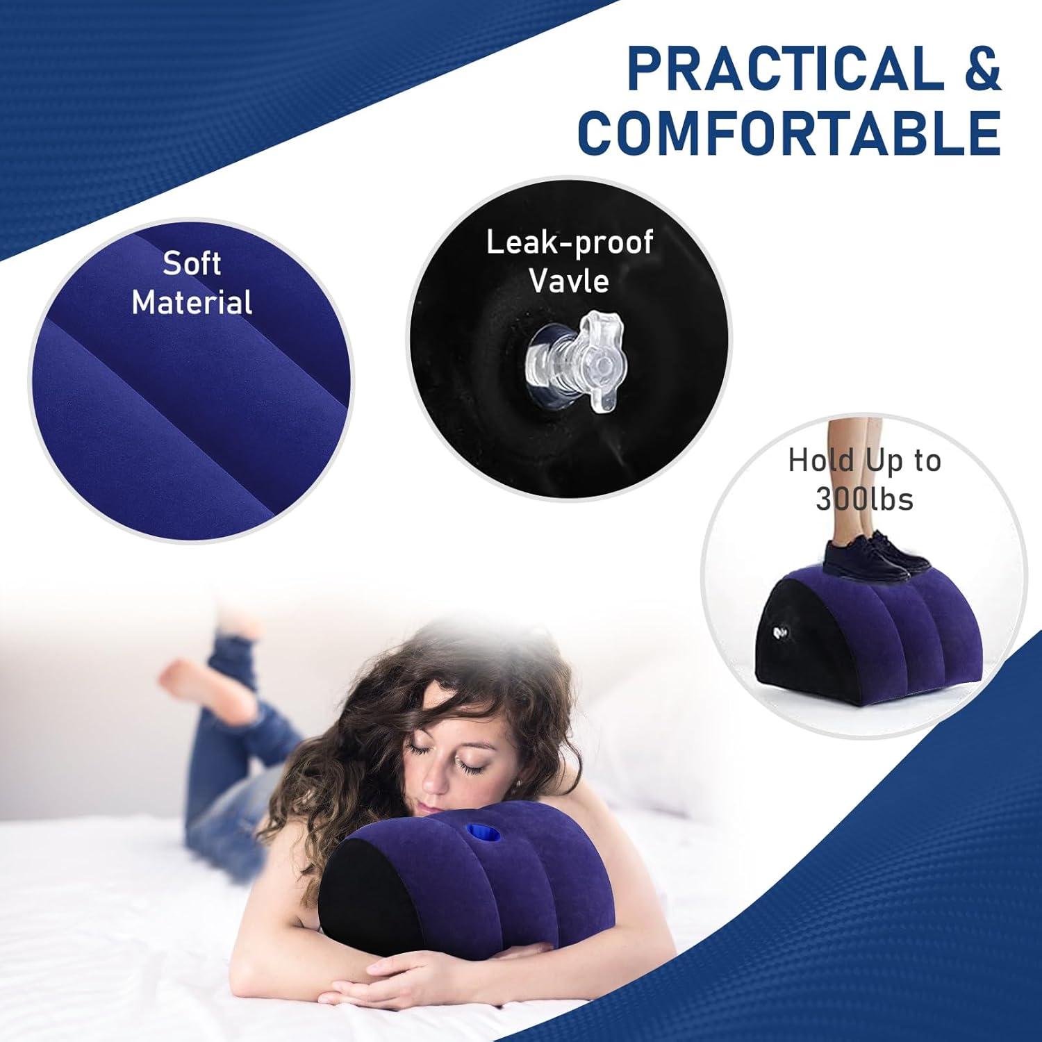 Cojín Inflable en Cuña LuxoCare para Alivio de Espalda y Reflujo