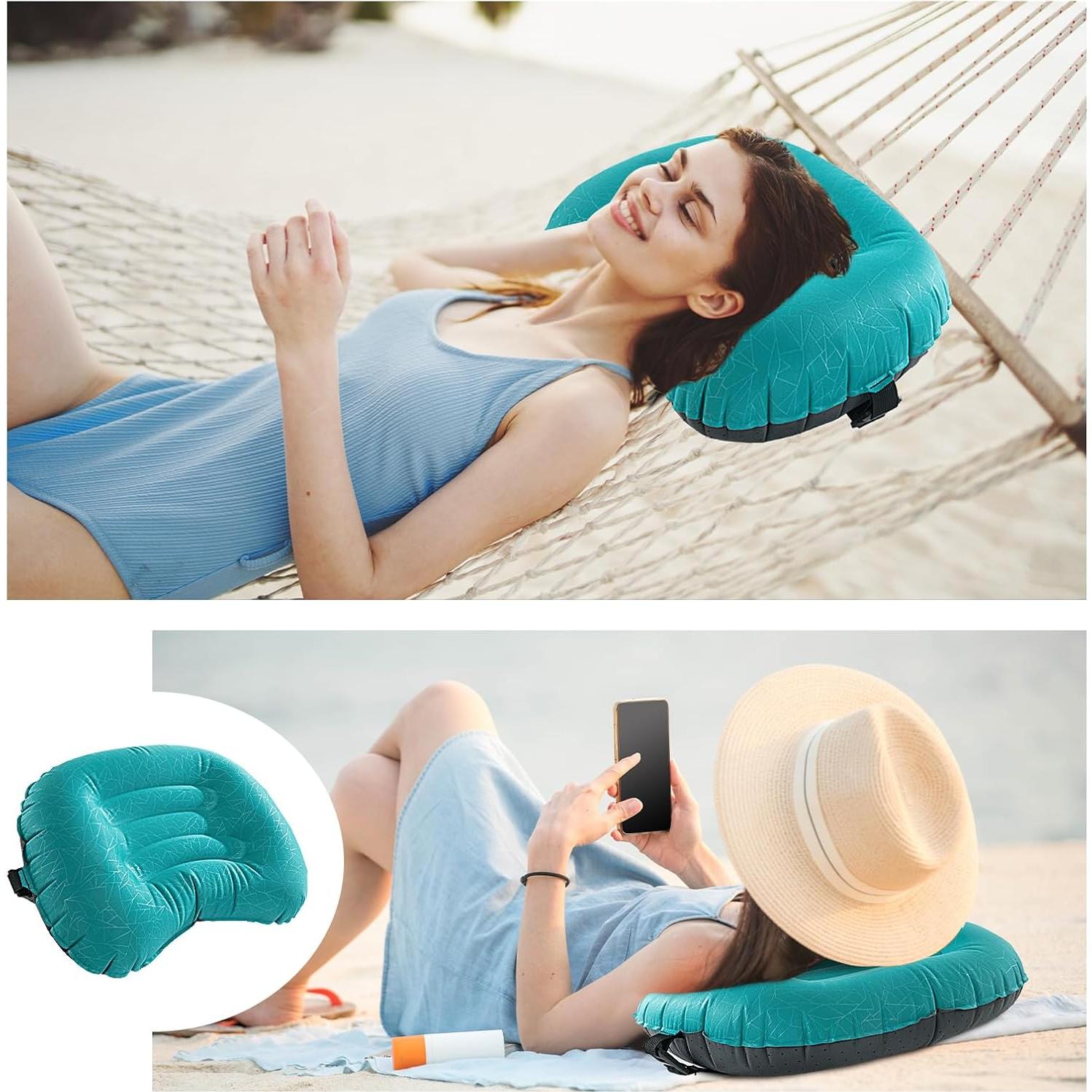 Almohada Inflable de Playa HOMBYS BEACHPILLOW Azul 43x32cm