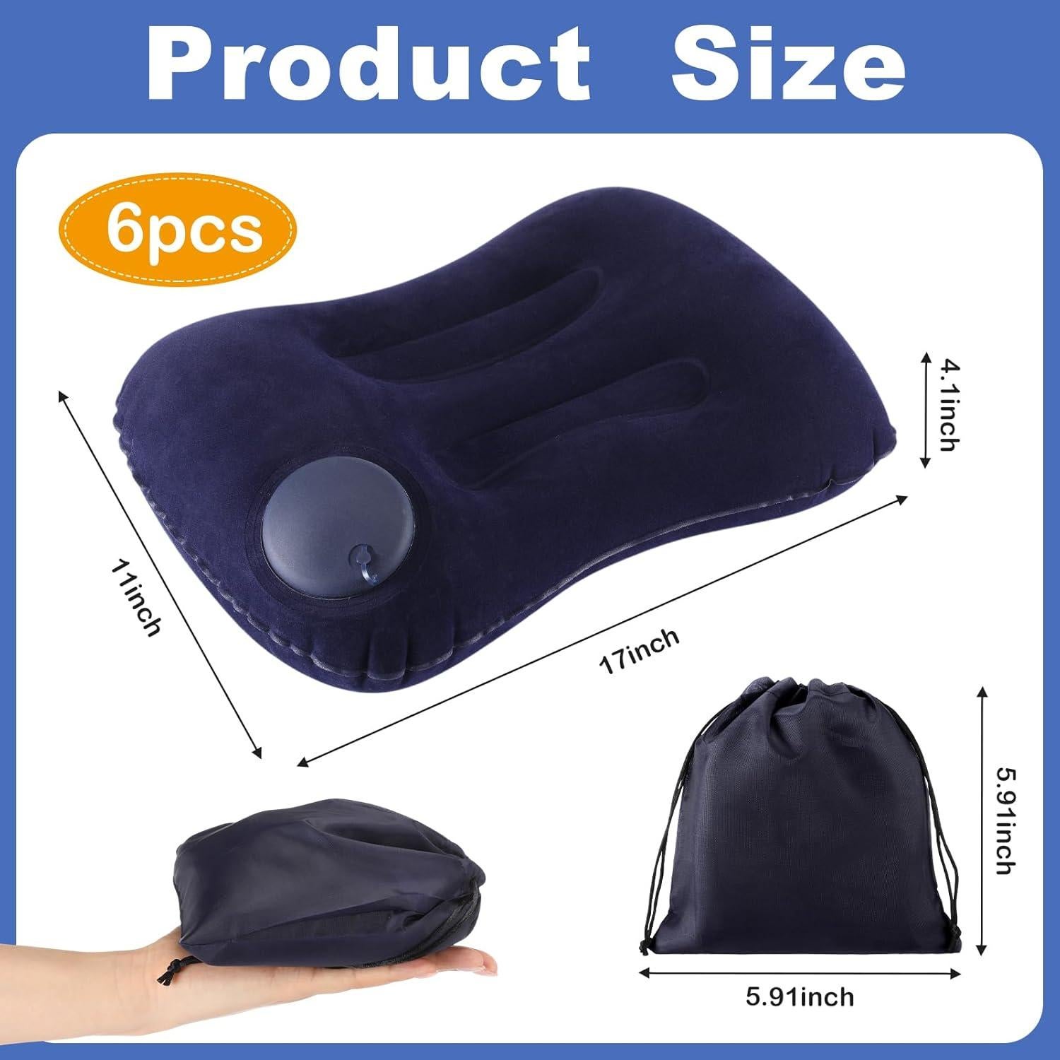 Almohadas Inflables de Camping Geelin 6 Pcs Azul Oscuro