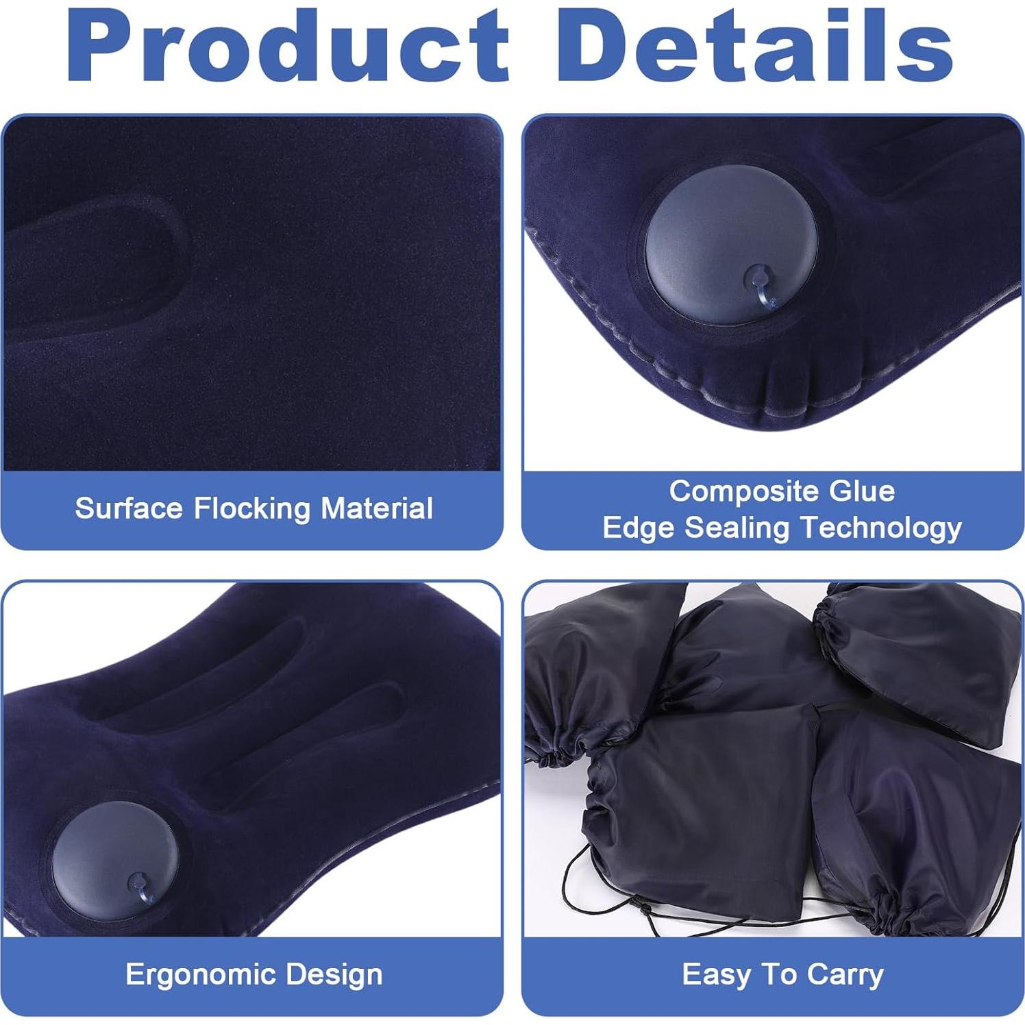 Almohadas Inflables de Camping Geelin 6 Pcs Azul Oscuro