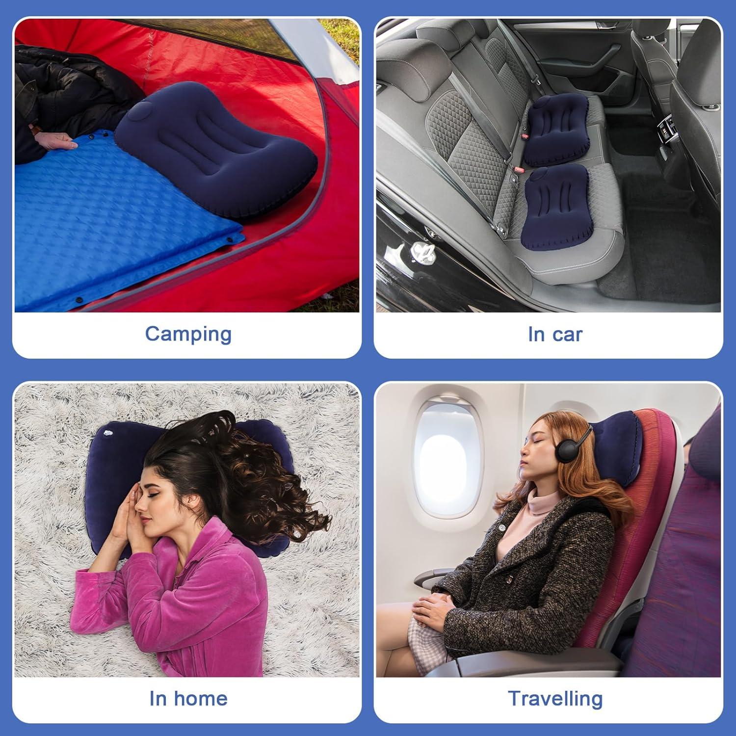 Almohadas Inflables de Camping Geelin 6 Pcs Azul Oscuro
