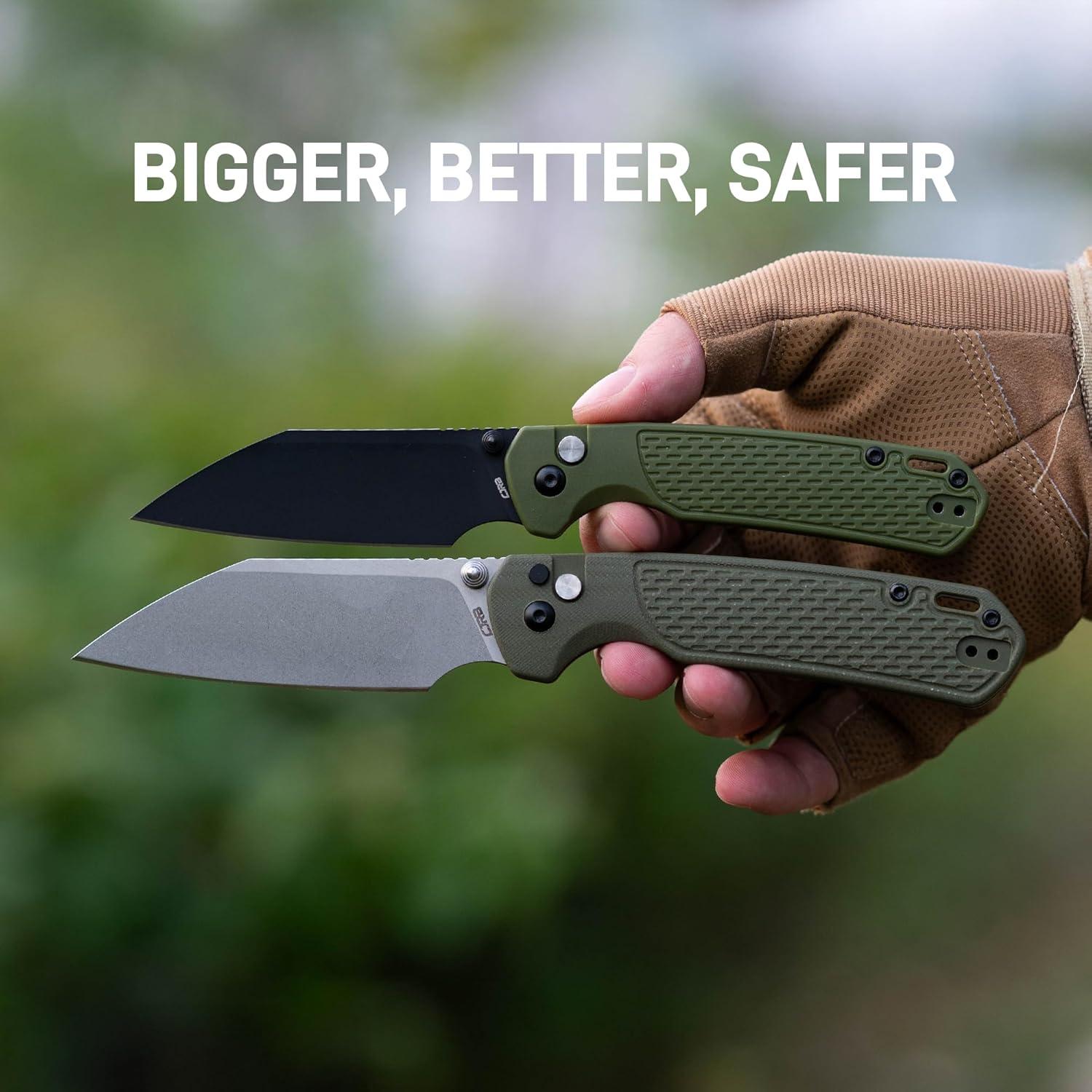 Cuchillo EDC CJRB J1945L Grande Pyrite-Light 21.4 cm Verde