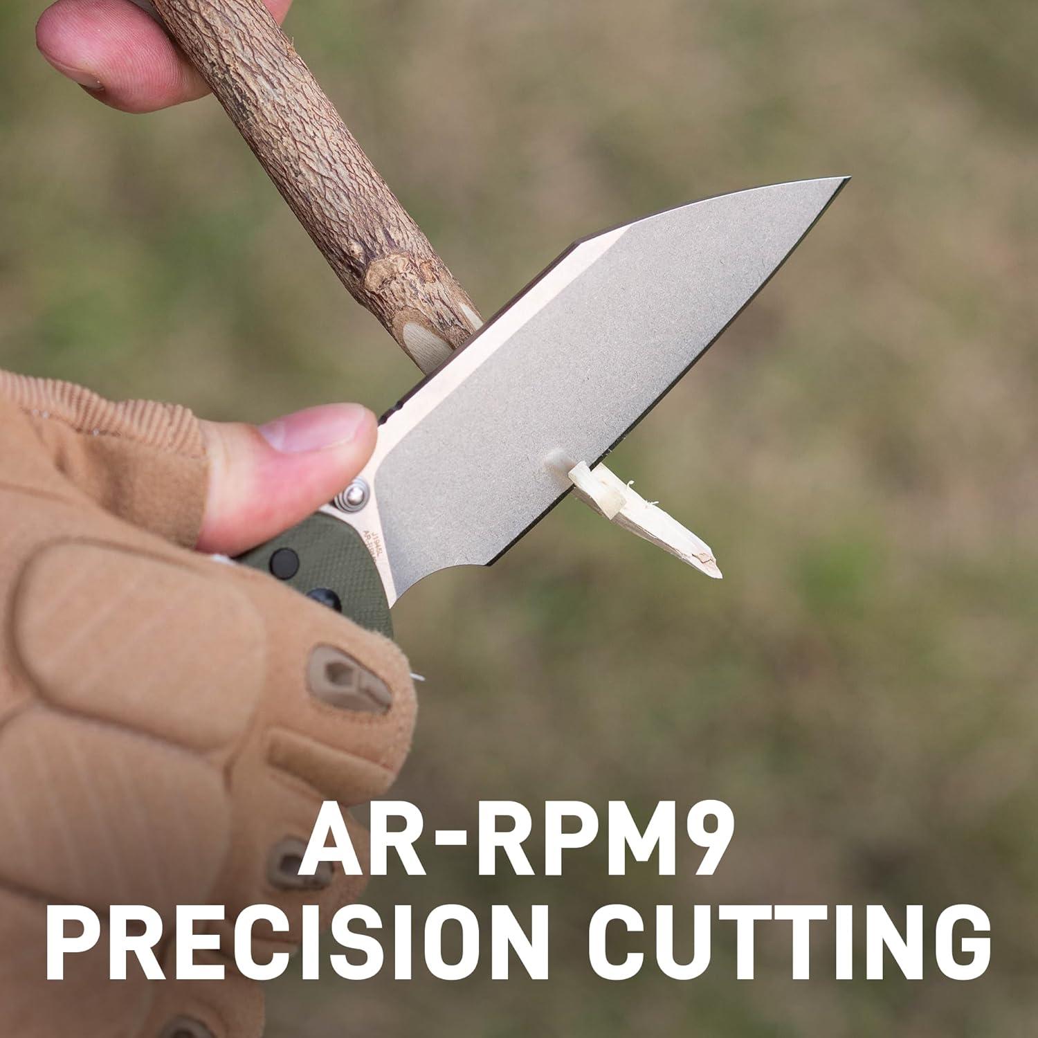 Cuchillo EDC CJRB J1945L Grande Pyrite-Light 21.4 cm Verde