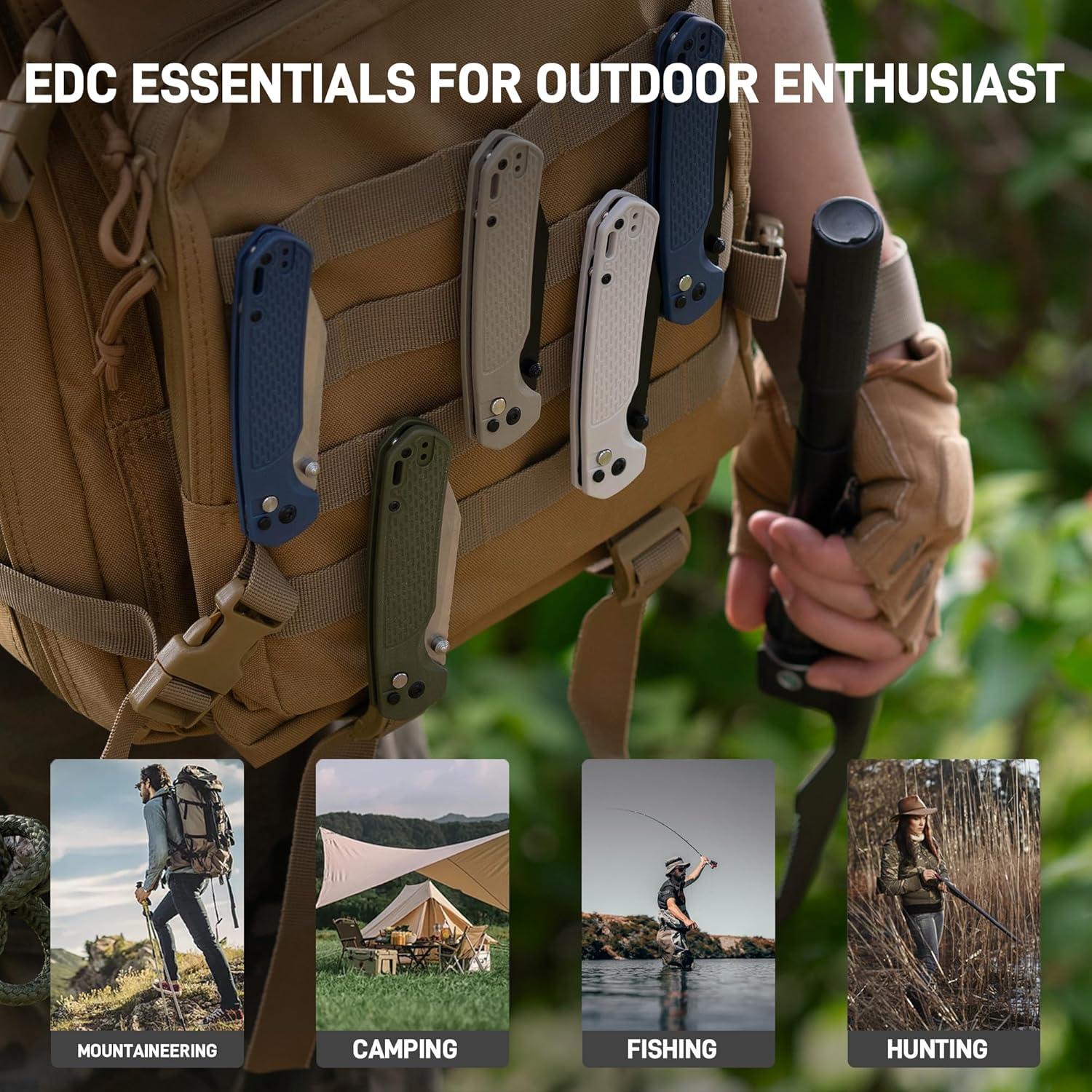 Cuchillo EDC CJRB J1945L Grande Pyrite-Light 21.4 cm Verde