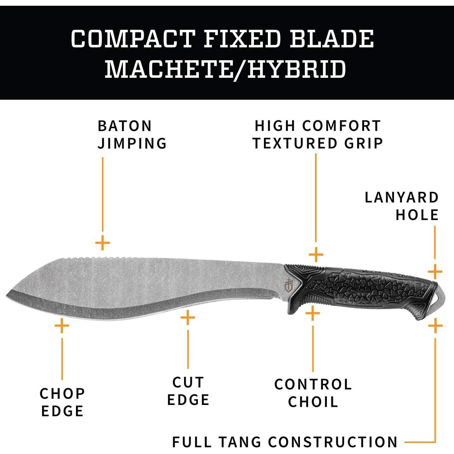 Cuchillo Machete Híbrido Gerber Versafix 22.9 cm Negro