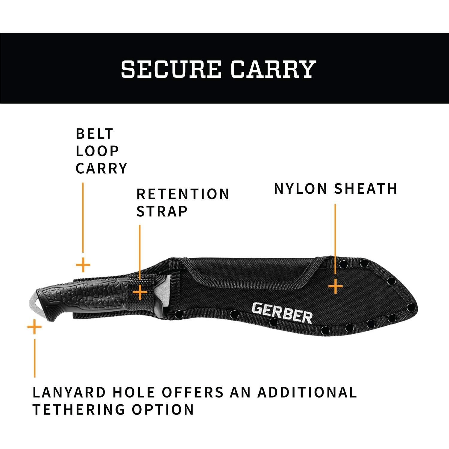 Cuchillo Machete Híbrido Gerber Versafix 22.9 cm Negro